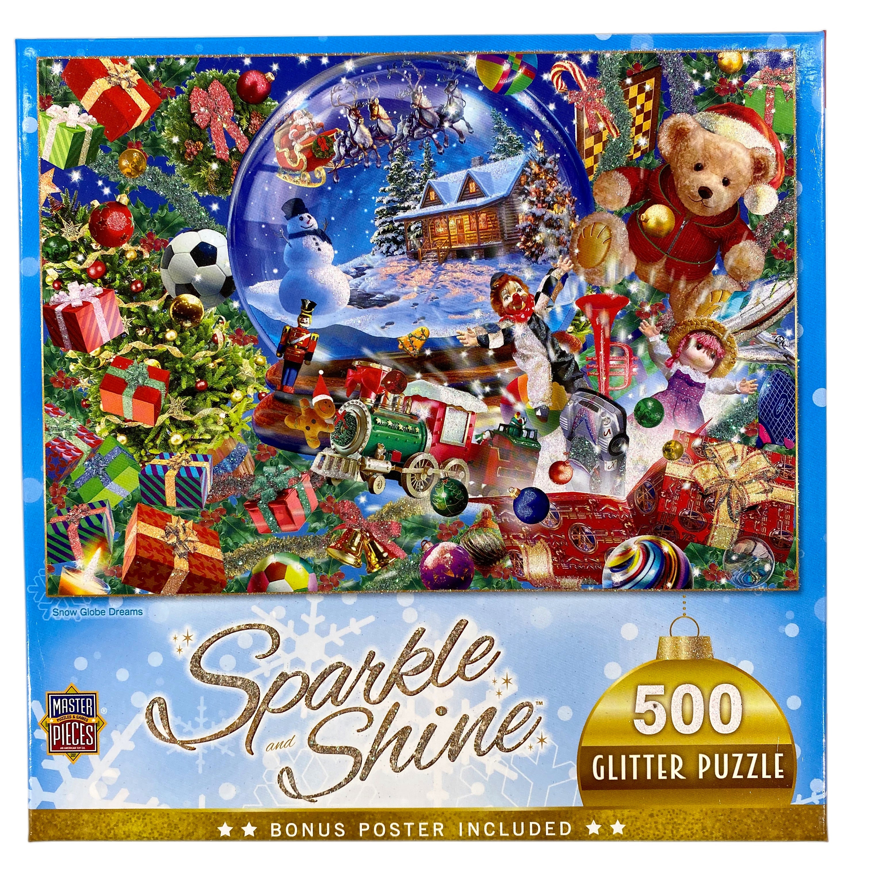 Snow Globe Dreams 500 Piece Sparkle & Shine Glitter Puzzle    