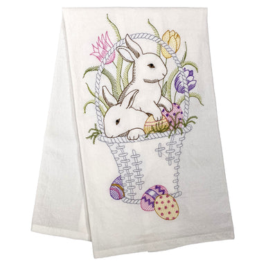 Bunnies In A Basket - Flour Sack Towel    