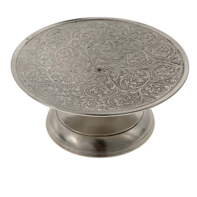 Ornate Filigree Nickel Pillar Holder - 3 Inch Pillar Candle    