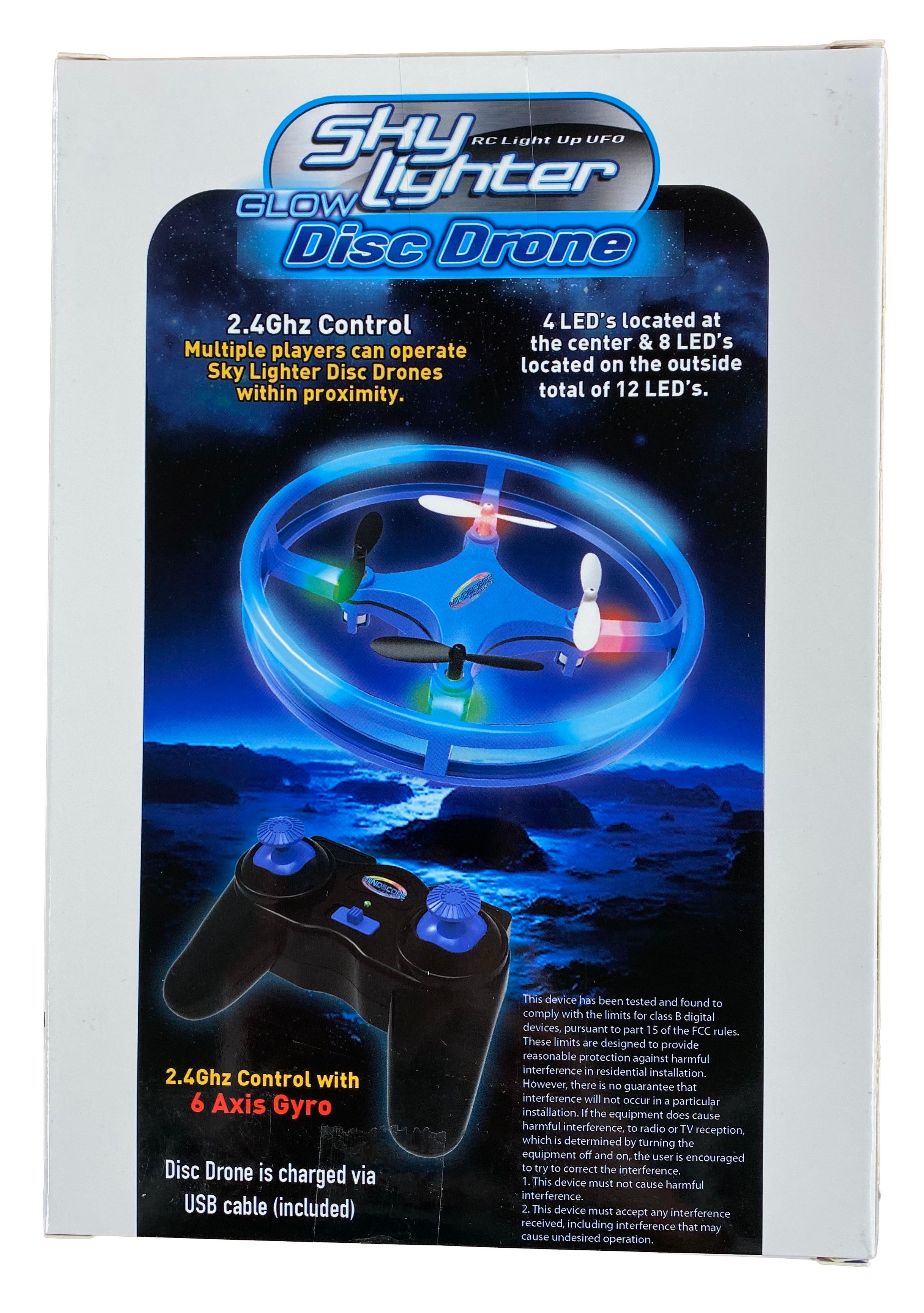 RC Sky Lighter Disc Drone - Blue Glow In The Dark    