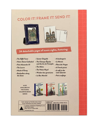 Iconic Paris Coloring Book    