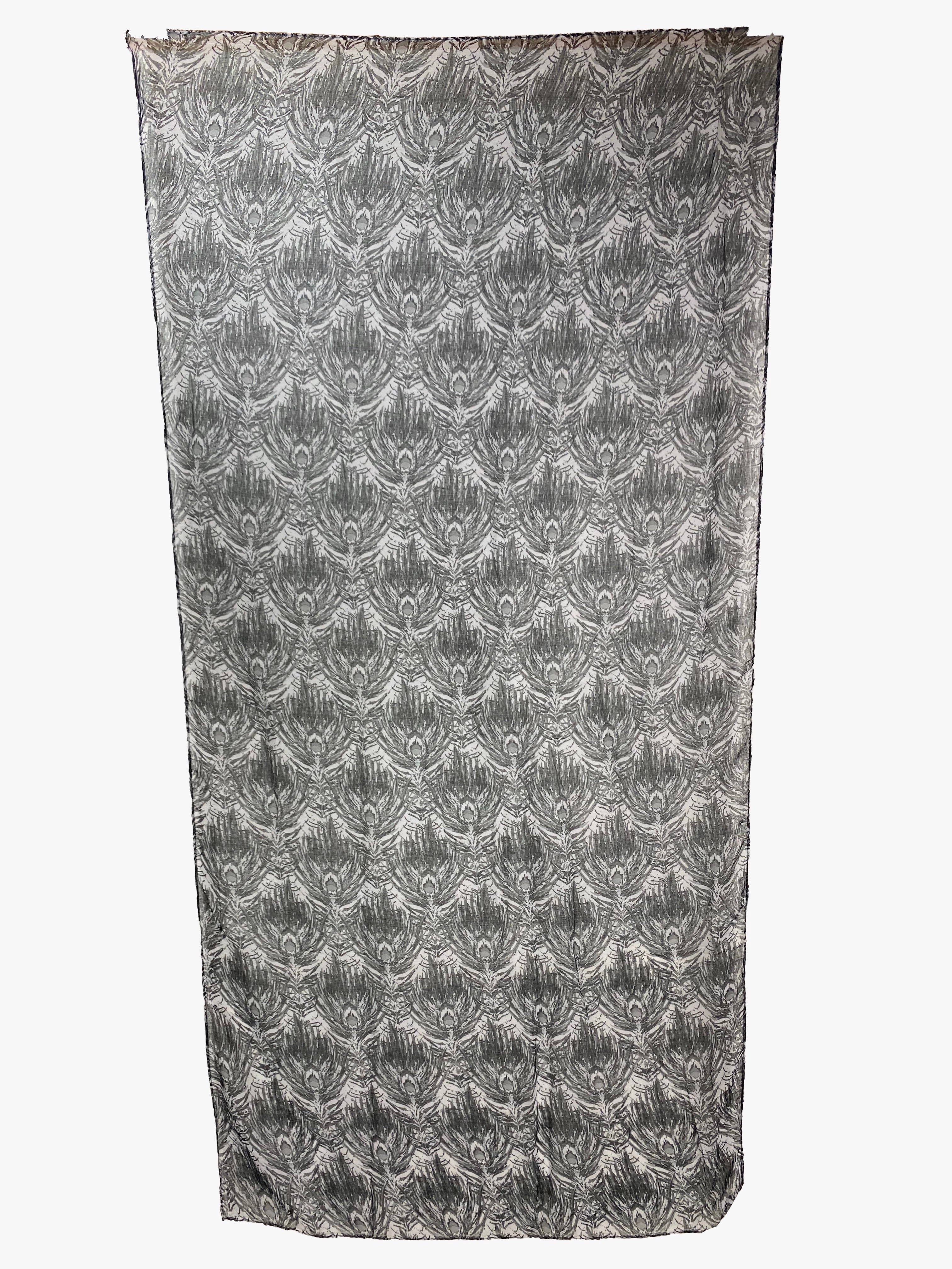 Scarf Peacock Feather Black    