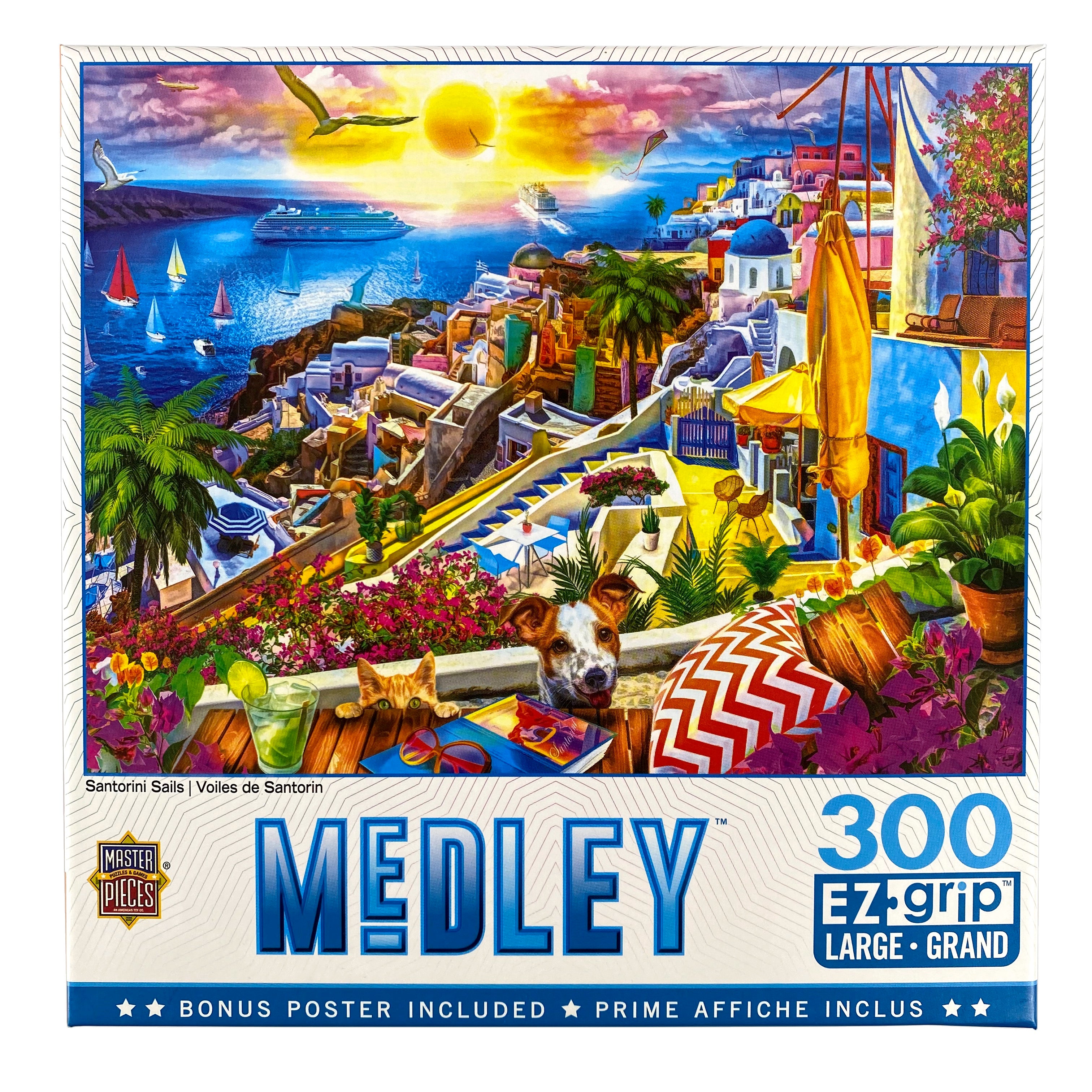 Santorini Sails 300 Piece Large Format Medley Puzzle    