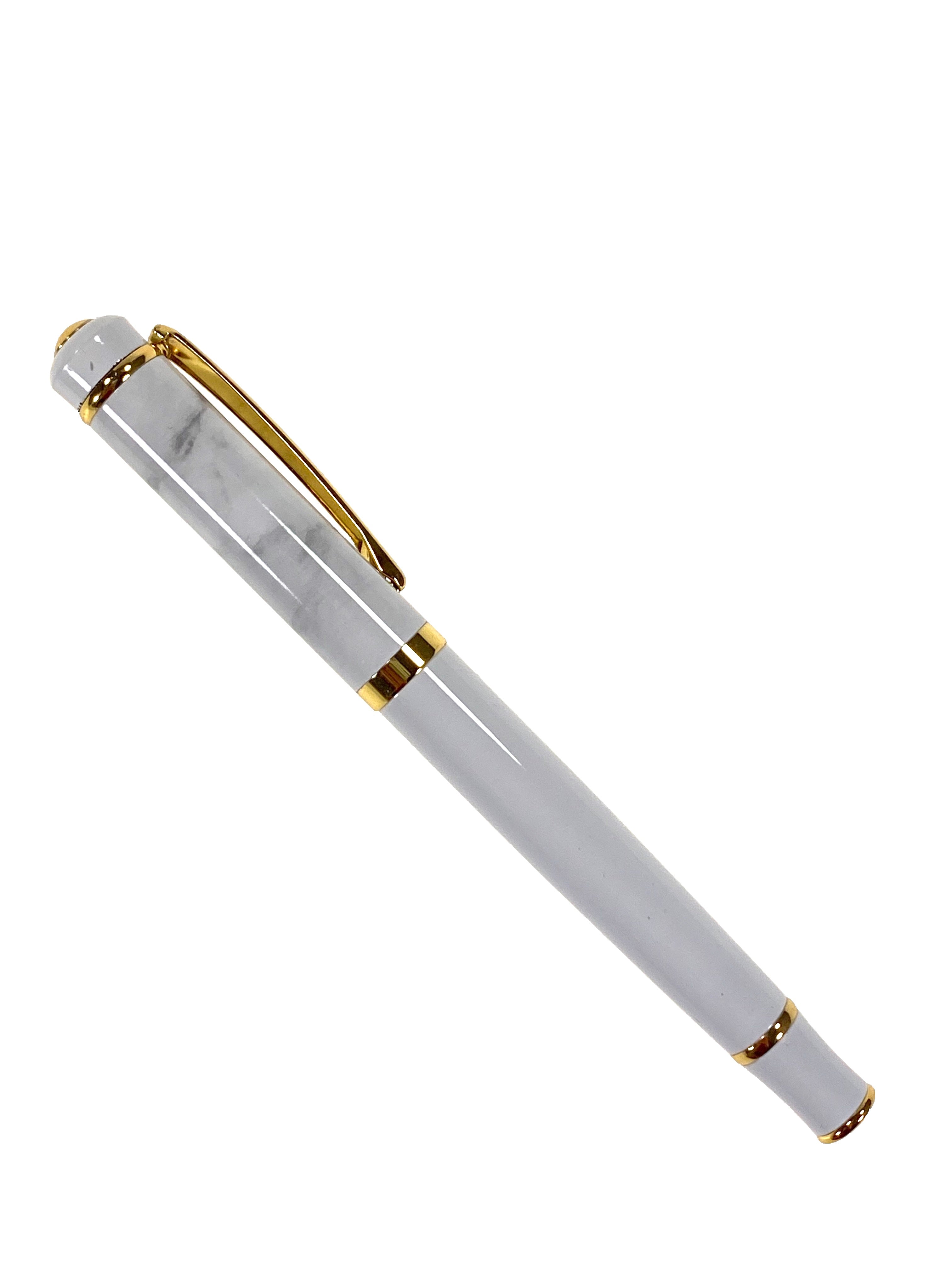 Writing Pen - White Marble    