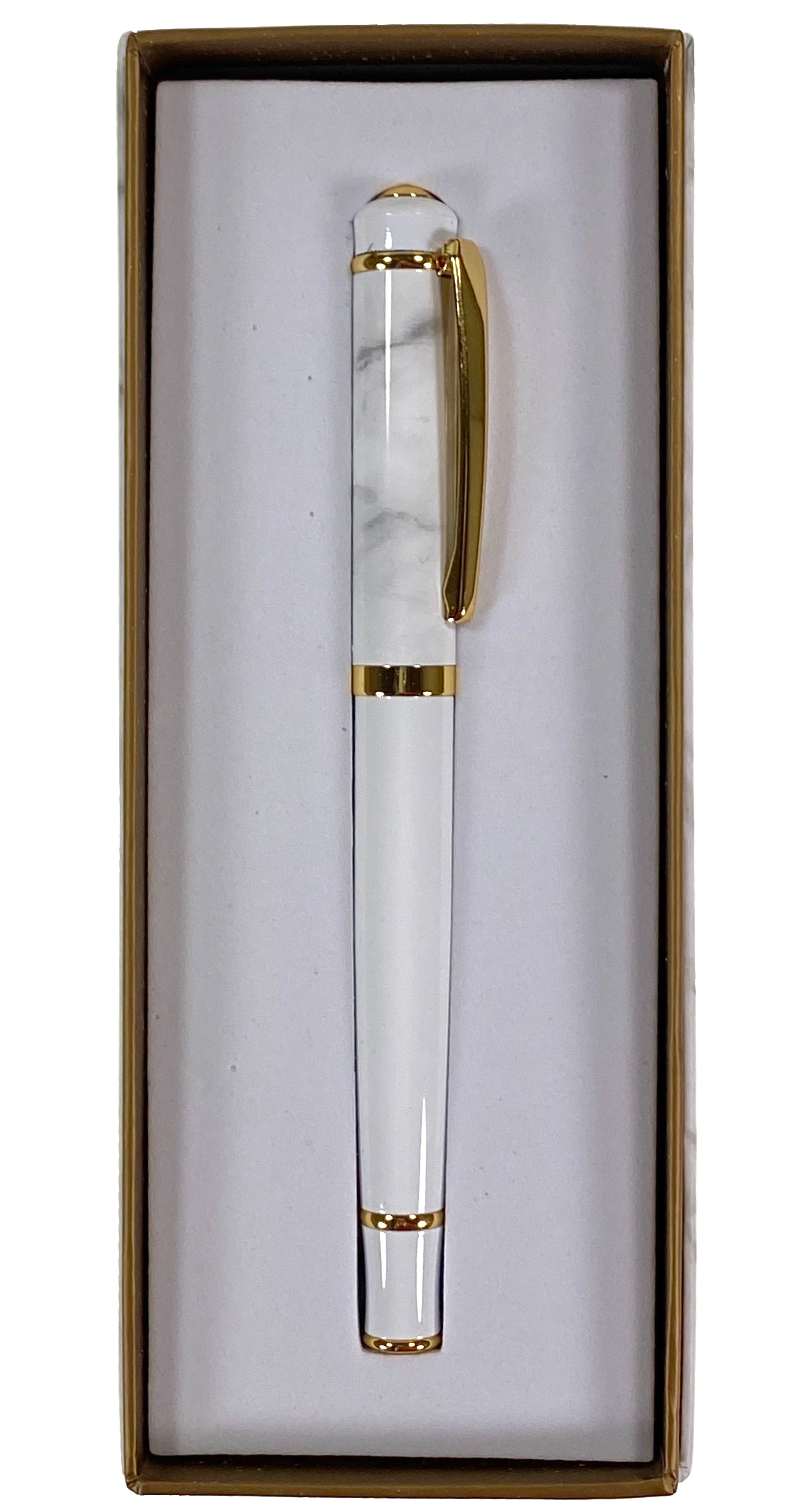 Writing Pen - White Marble    