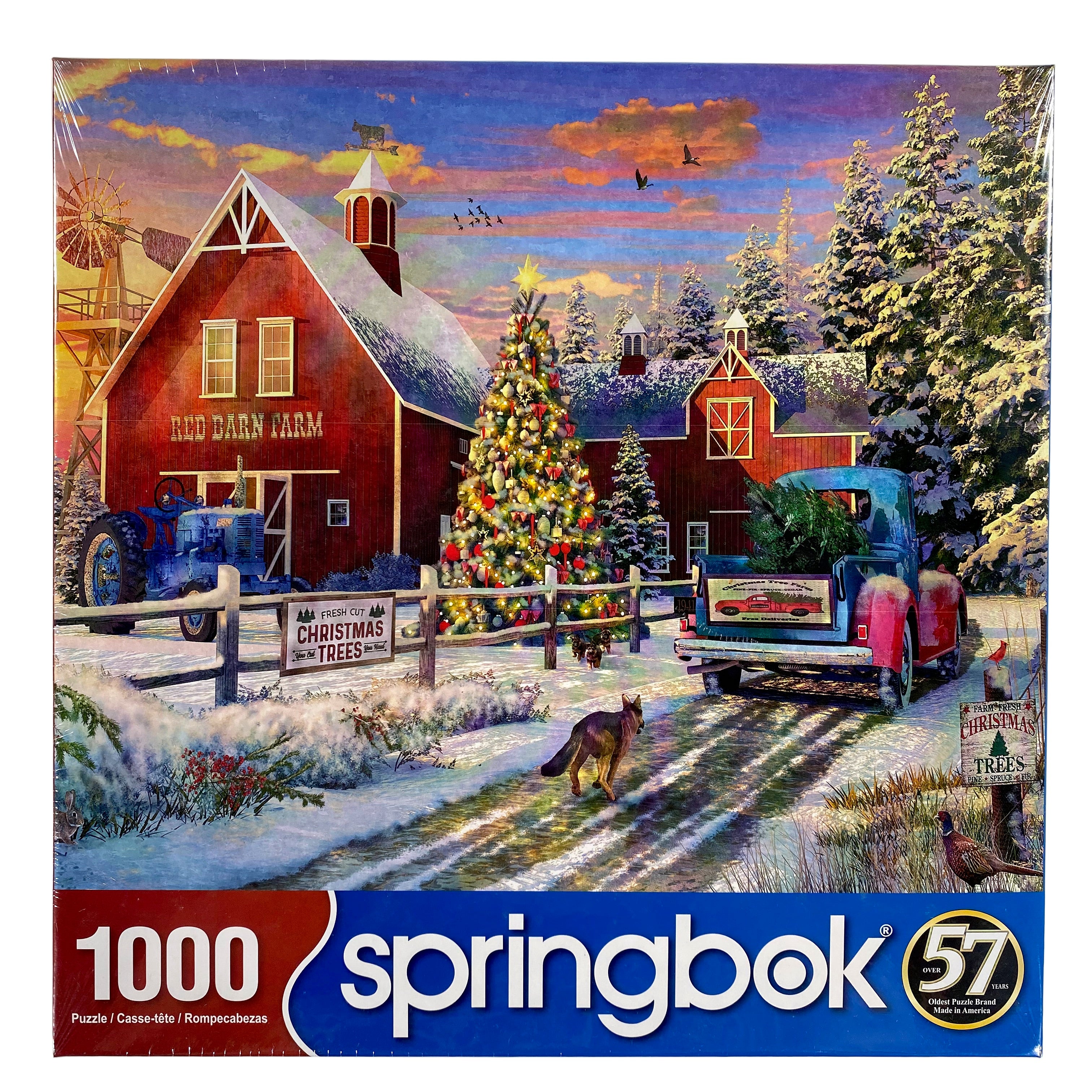 Red Barn Tree Farm 1000 Piece Puzzle