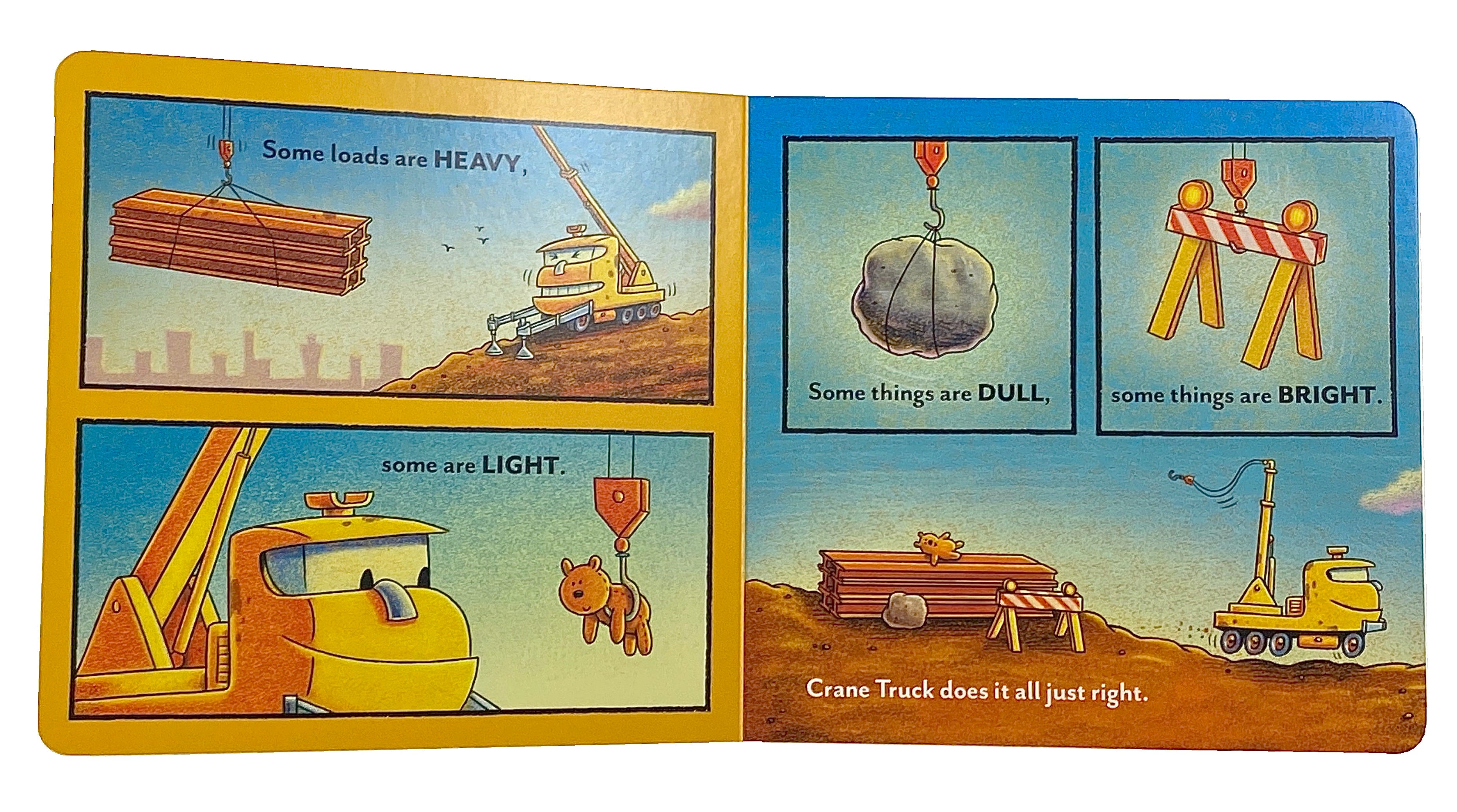Goodnight, Goodnight, Construction Site Crane Truck's Opposites    