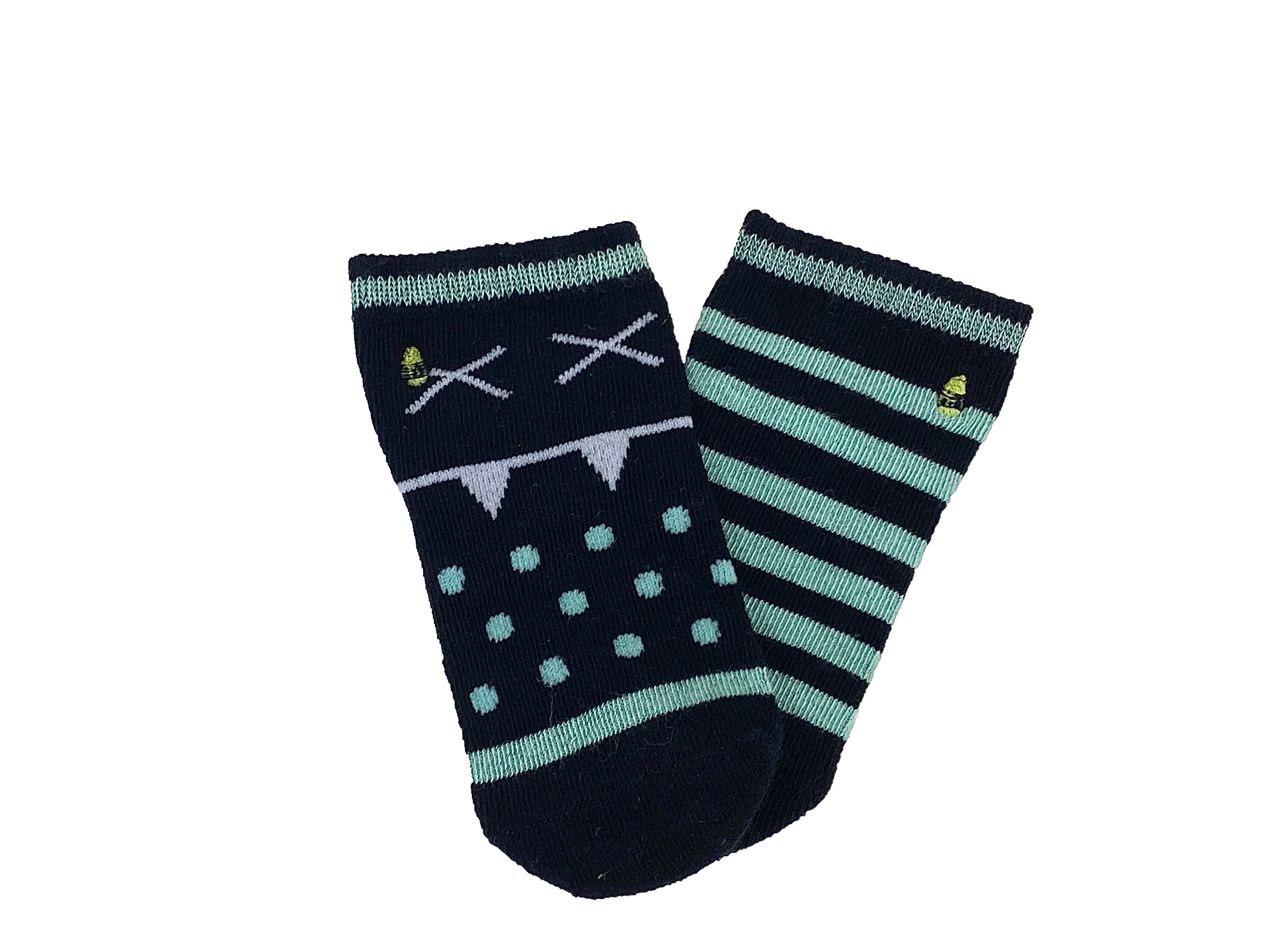 6 Pairs Little Monster Socks - Size 12-24 Months    