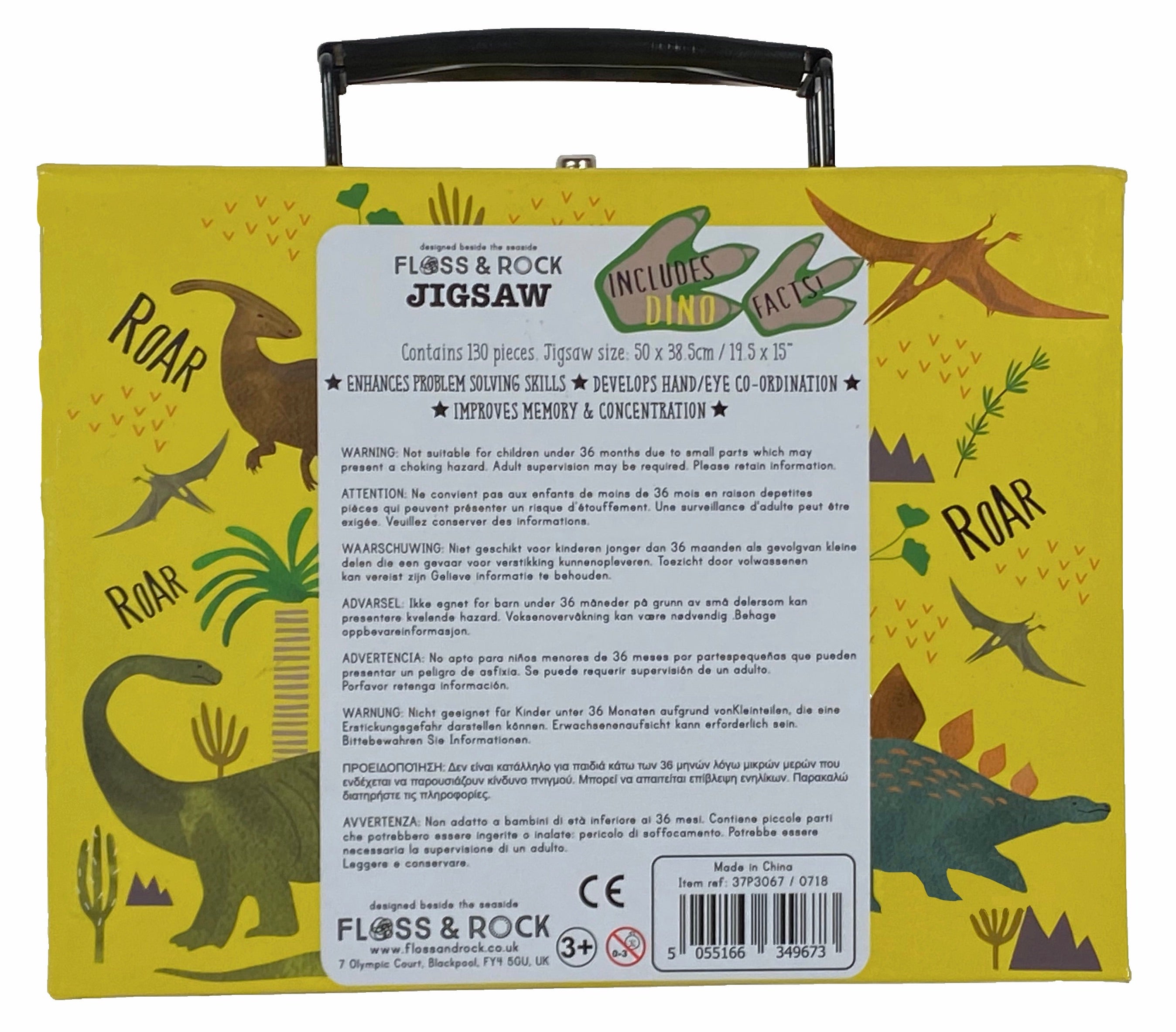 Dinosaur 130 Piece Puzzle In A Storage Case    