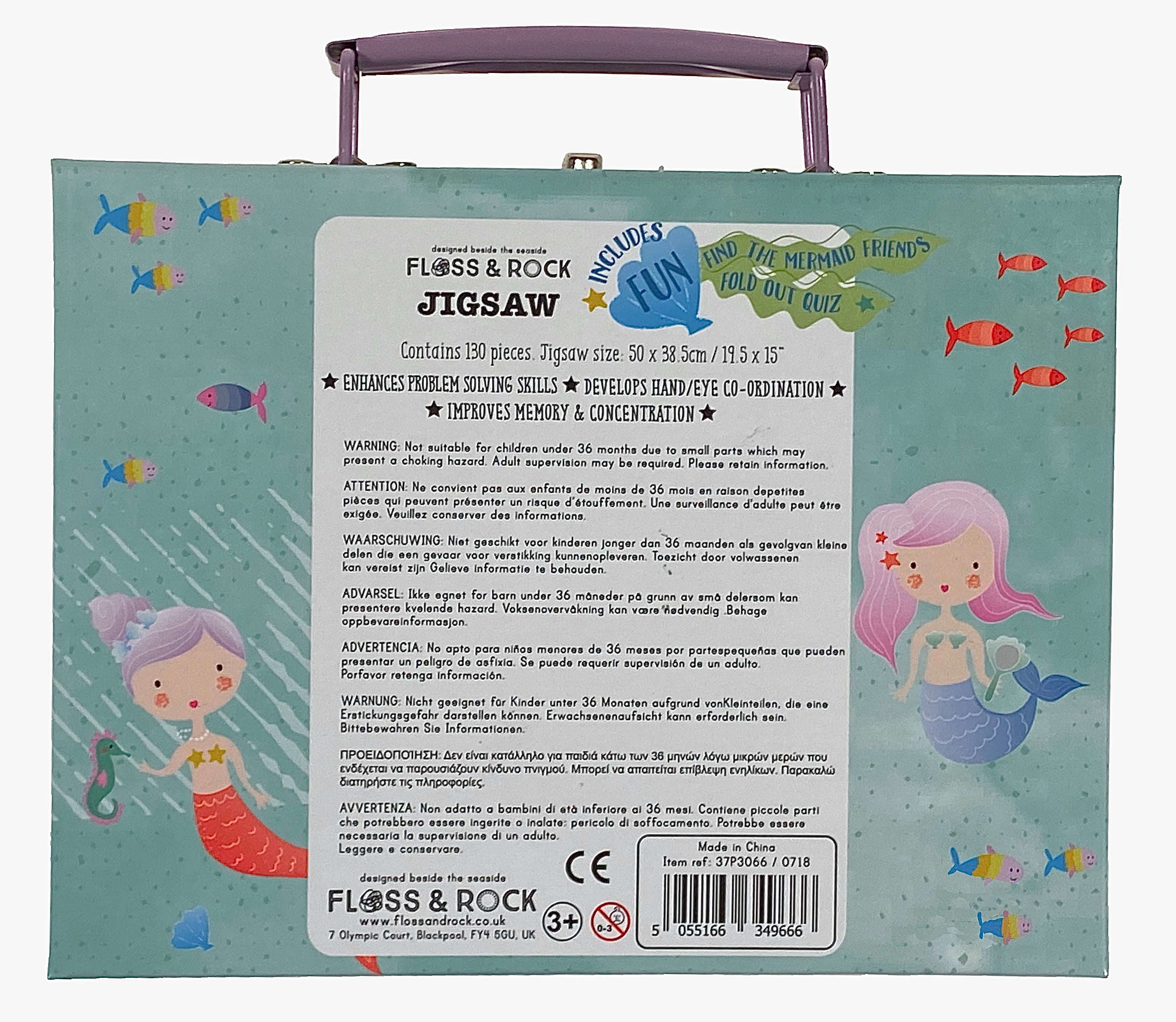 Mermaid 130 Piece Puzzle In A Storage Case    
