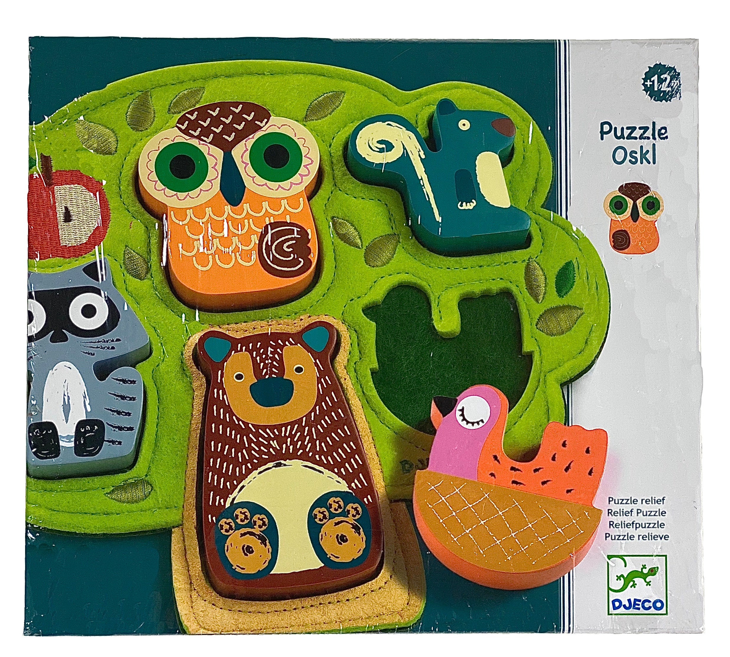 Oski Animals 5 Piece Wood And Felt Puzzle    