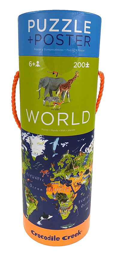 World Map 200 Piece Puzzle And Poster    