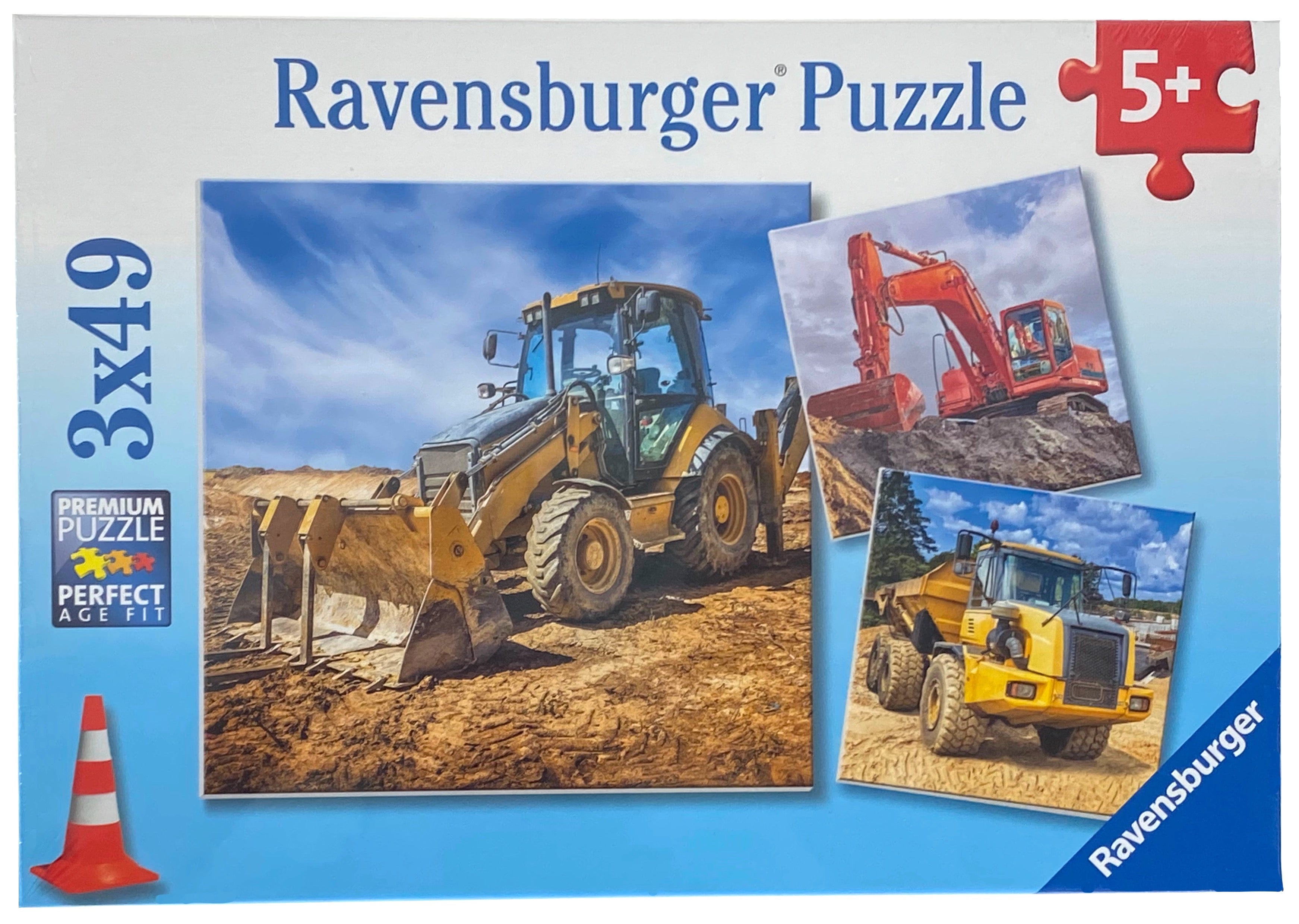Digger At Work! 3x49 Piece Puzzles