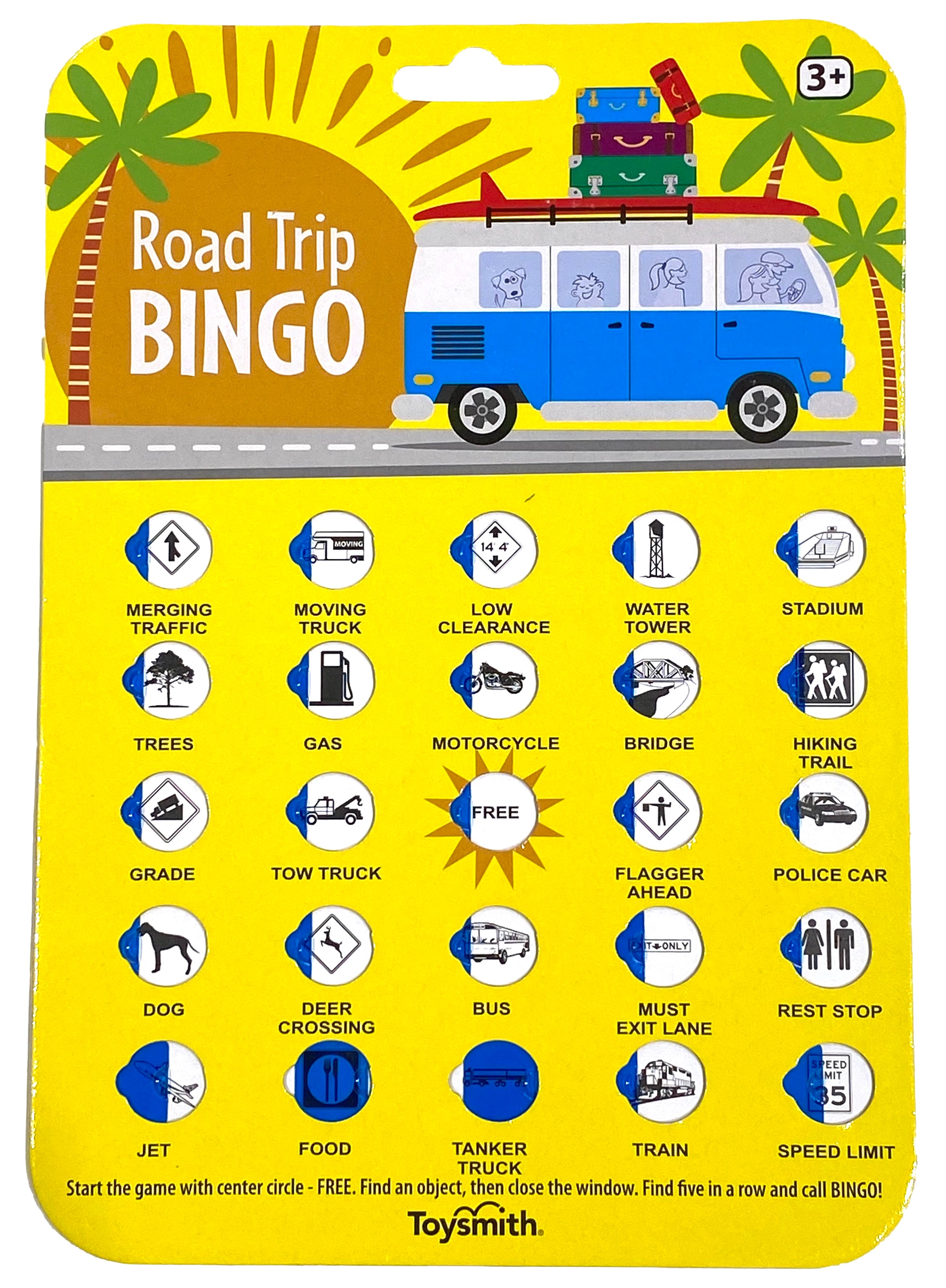 Road Trip Bingo (Single) - Red, Blue, Green or Yellow    