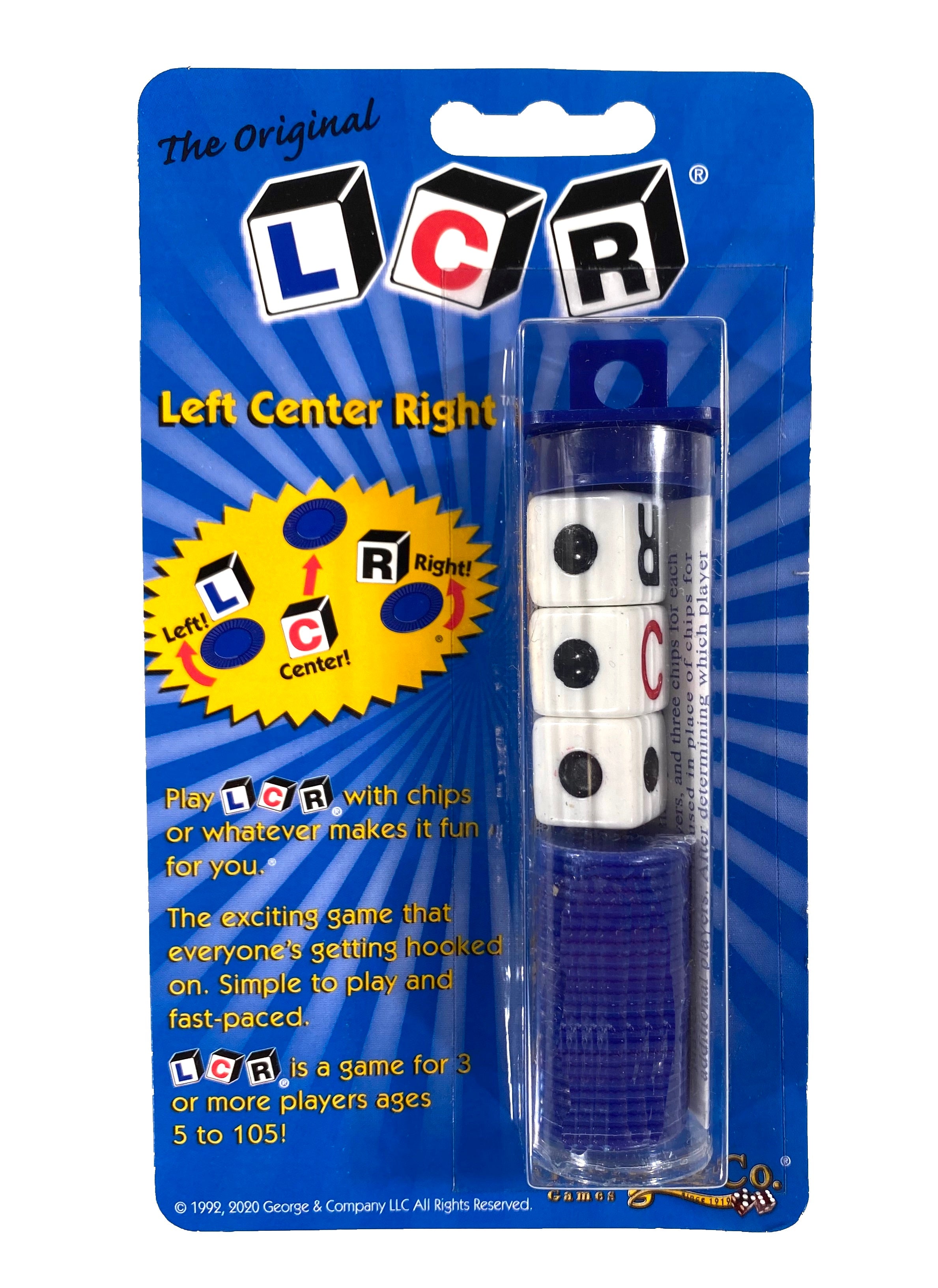LCR - Left Center Right Dice Game - Blister Carded    