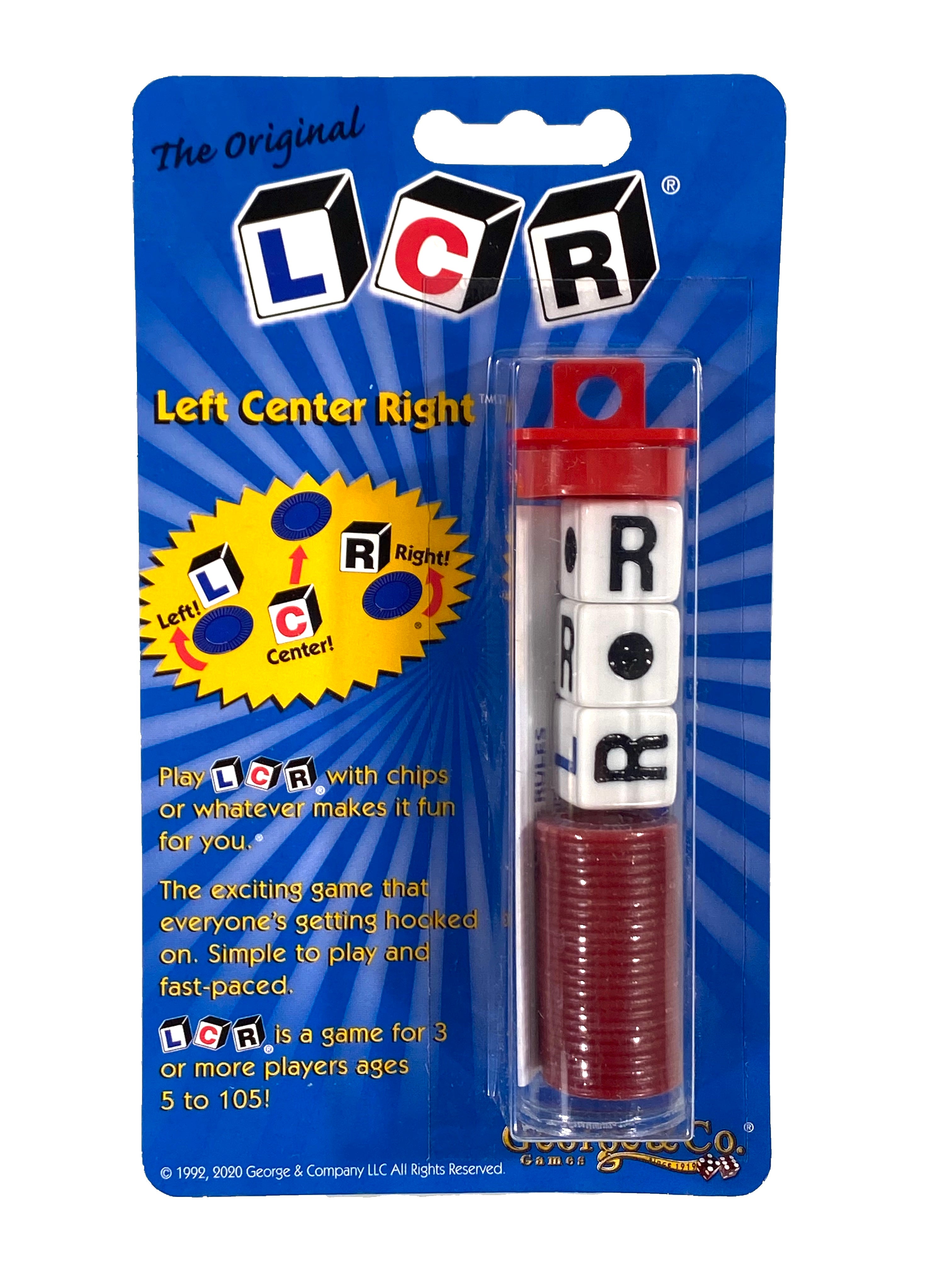 LCR - Left Center Right Dice Game - Blister Carded    