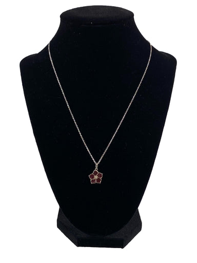 Boma Sterling Silver Necklace Translucent Pink Flower    
