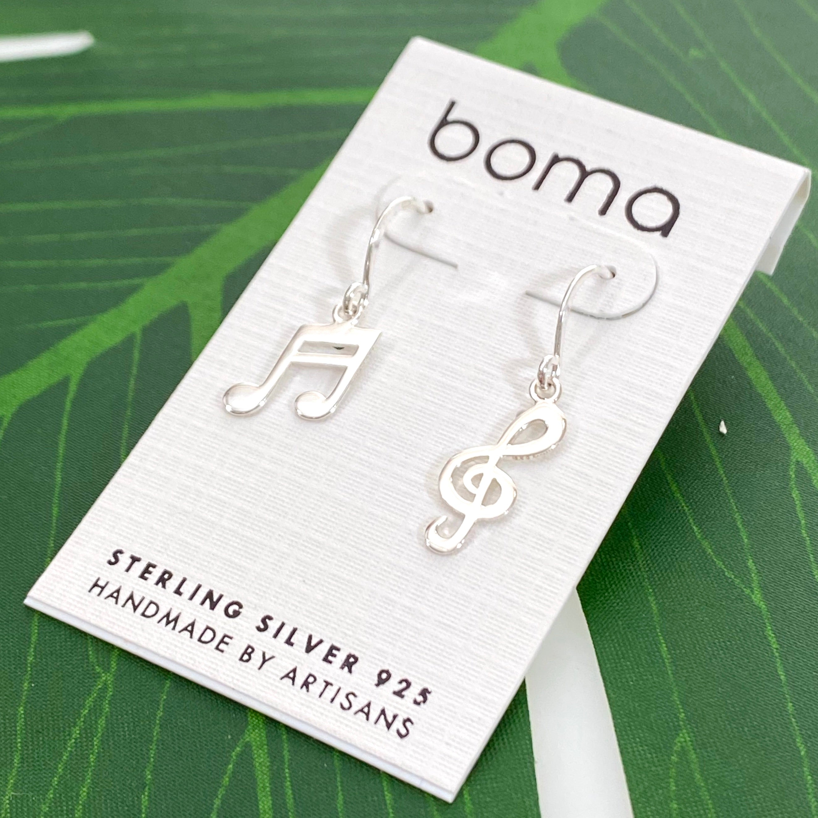 Boma Sterling Silver Musical Notes Earrings