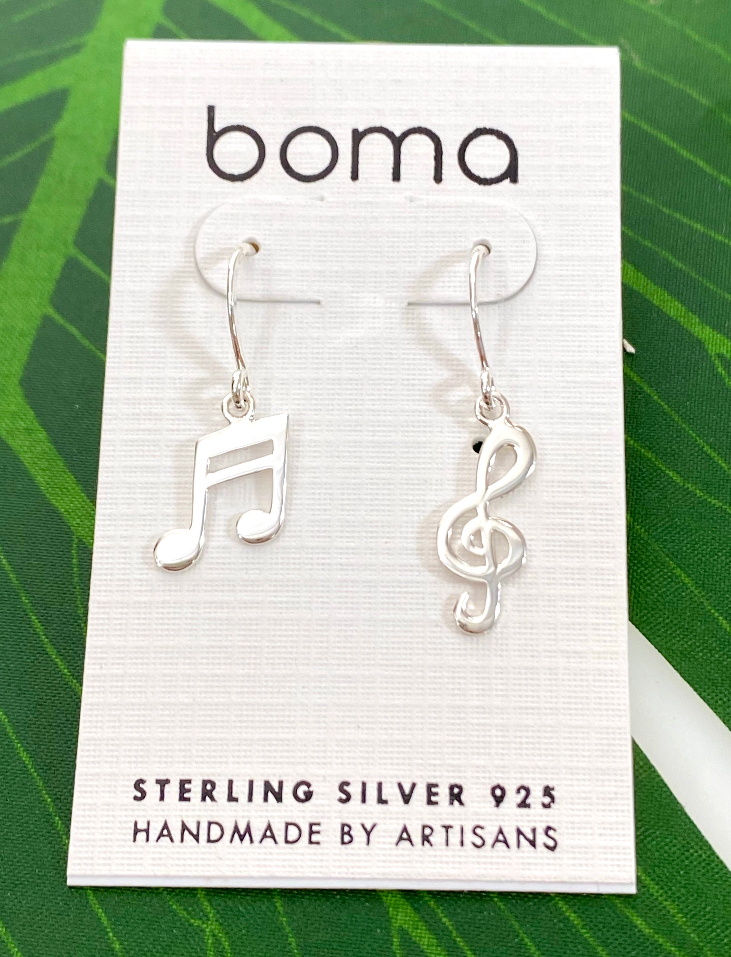 Boma Sterling Silver Musical Notes Earrings