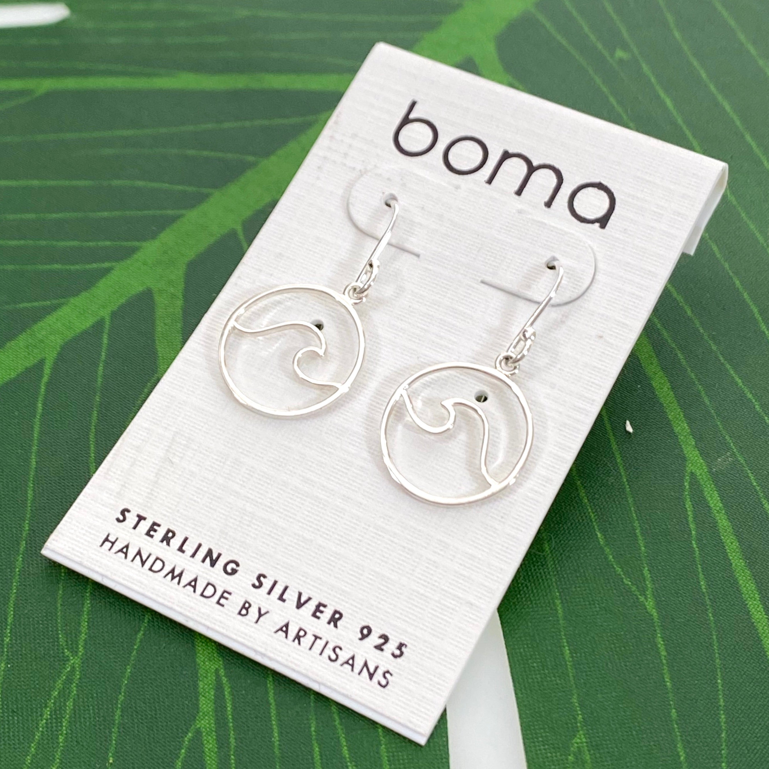 Boma Sterling Silver Circle Wave Earrings