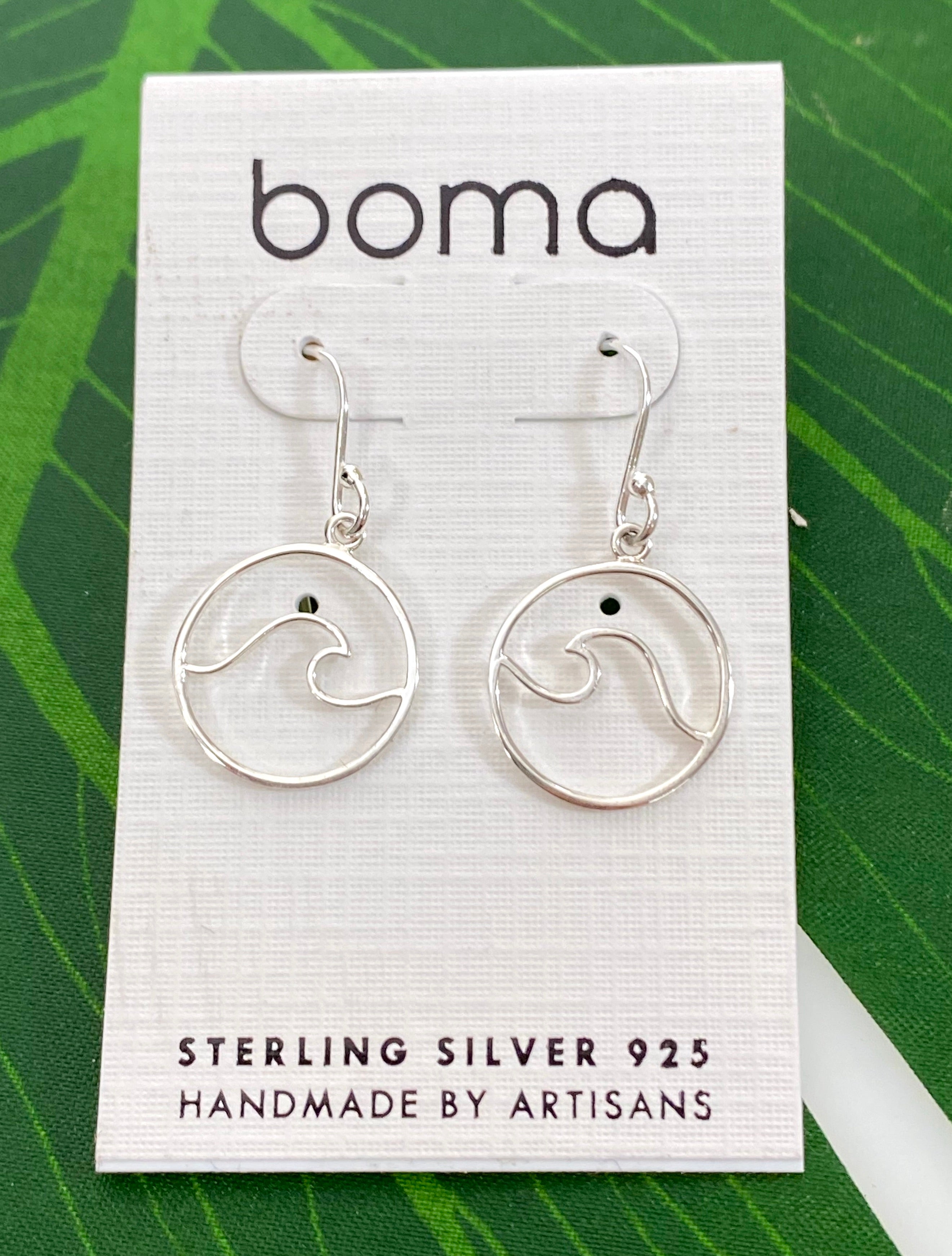 Boma Sterling Silver Circle Wave Earrings