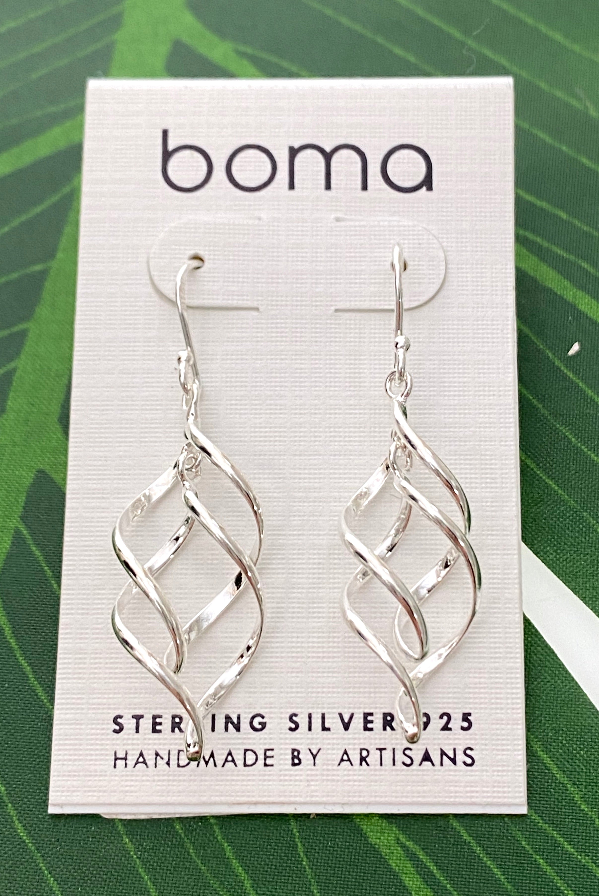 Boma Twisted Dangle Earrings - Silver