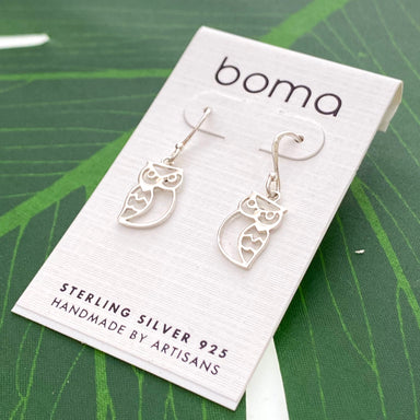 Boma Sterling Silver Owl Outline Earrings