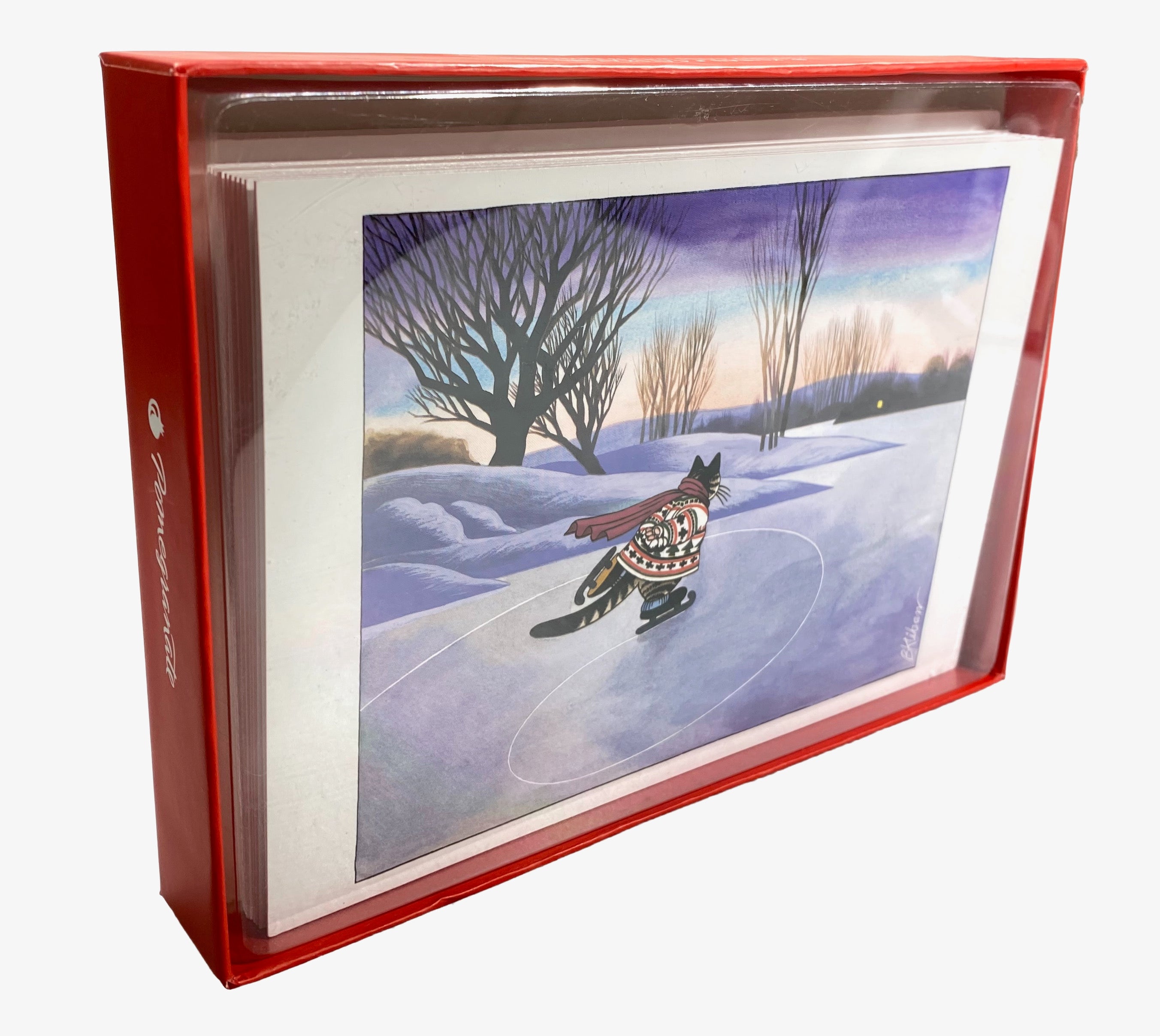 B. Kliban Cat Skating - Boxed Christmas Cards    