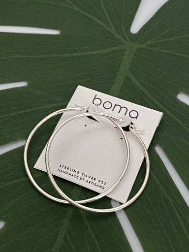 Boma Sterling Silver Earrings - 60mm Hoops    