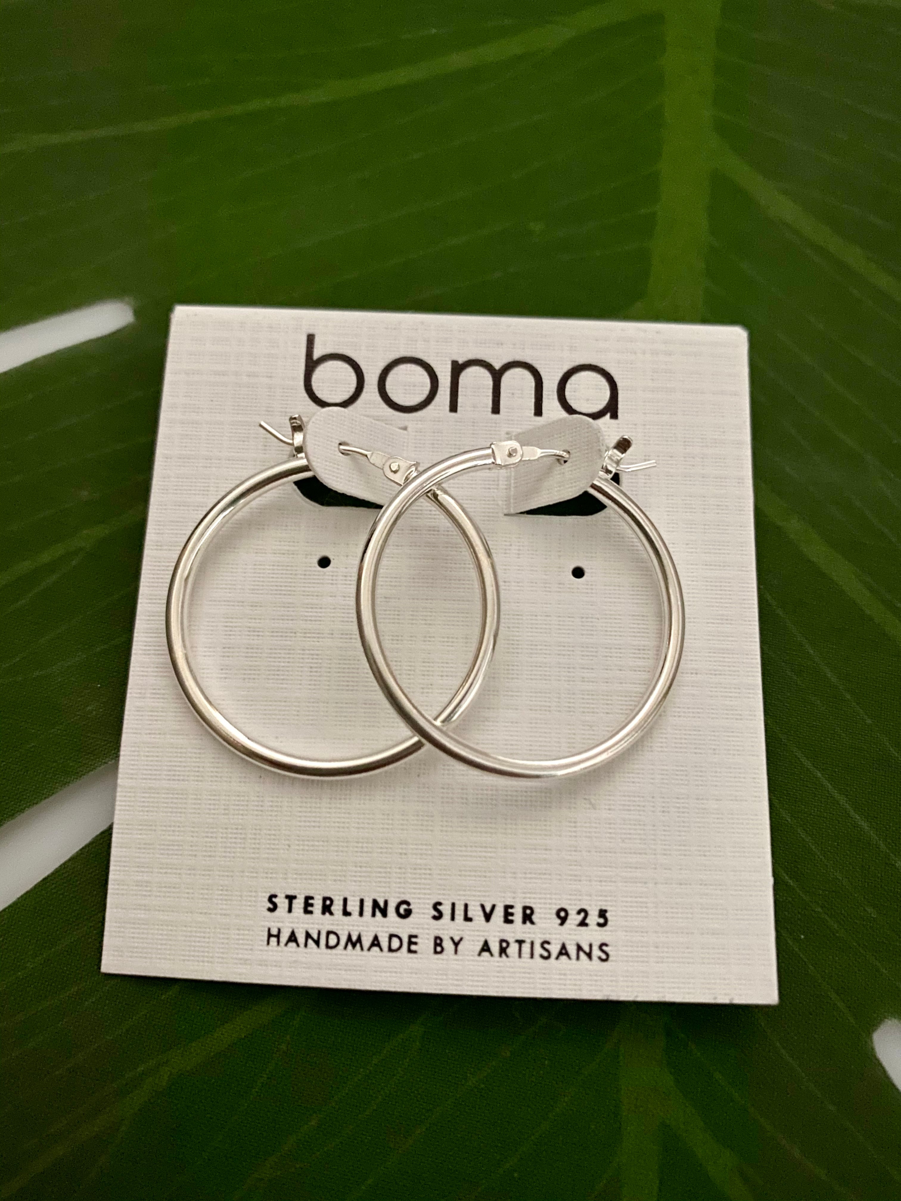 Boma Sterling Silver Belle Hoop 1.2" Earrings