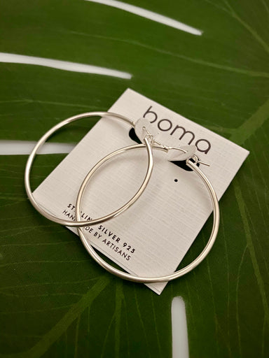 Boma Sterling Silver Earring - 50mm Hoop    