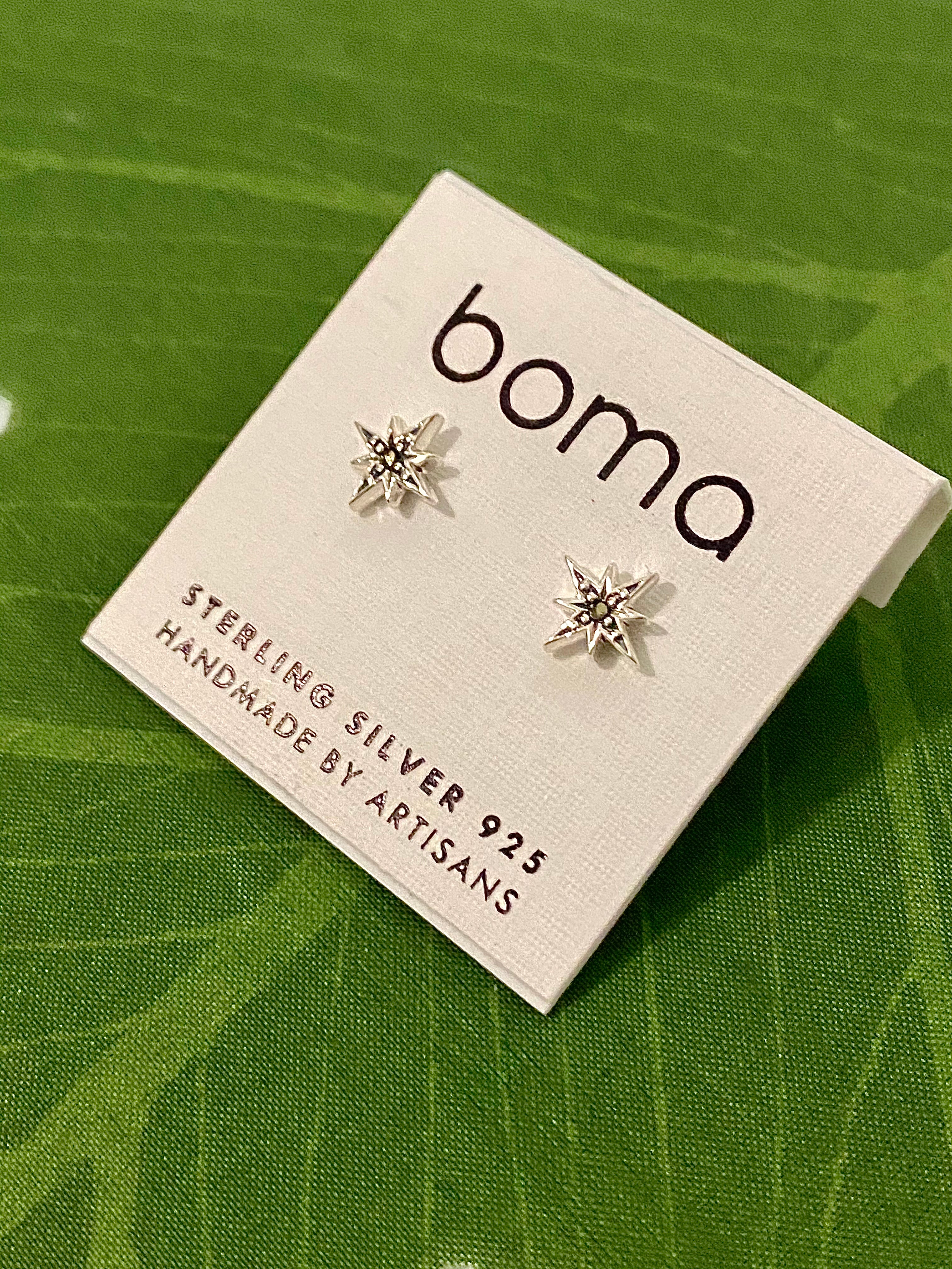 Boma Sterling Silver Post Earrings - Marcasite Starburst    