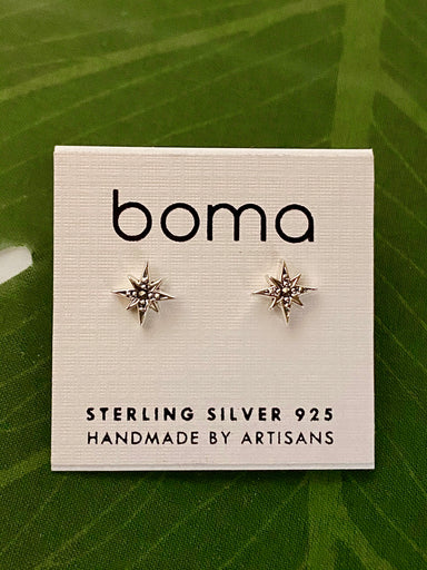 Boma Sterling Silver Post Earrings - Marcasite Starburst    