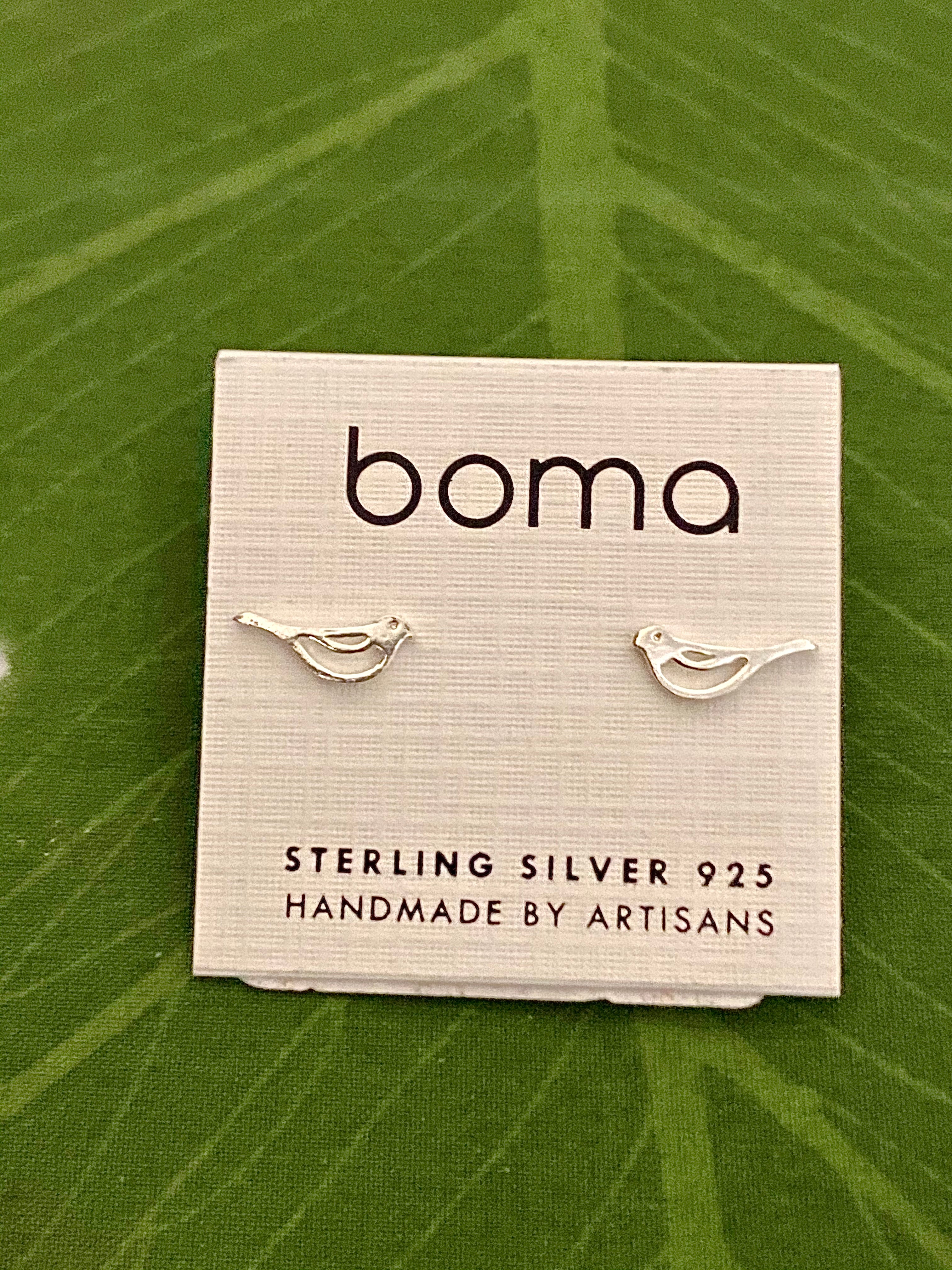 Boma Sterling Silver Post Earrings - Bird Outline    