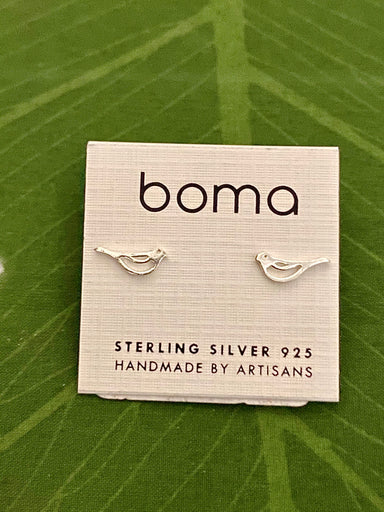 Boma Sterling Silver Post Earrings - Bird Outline    