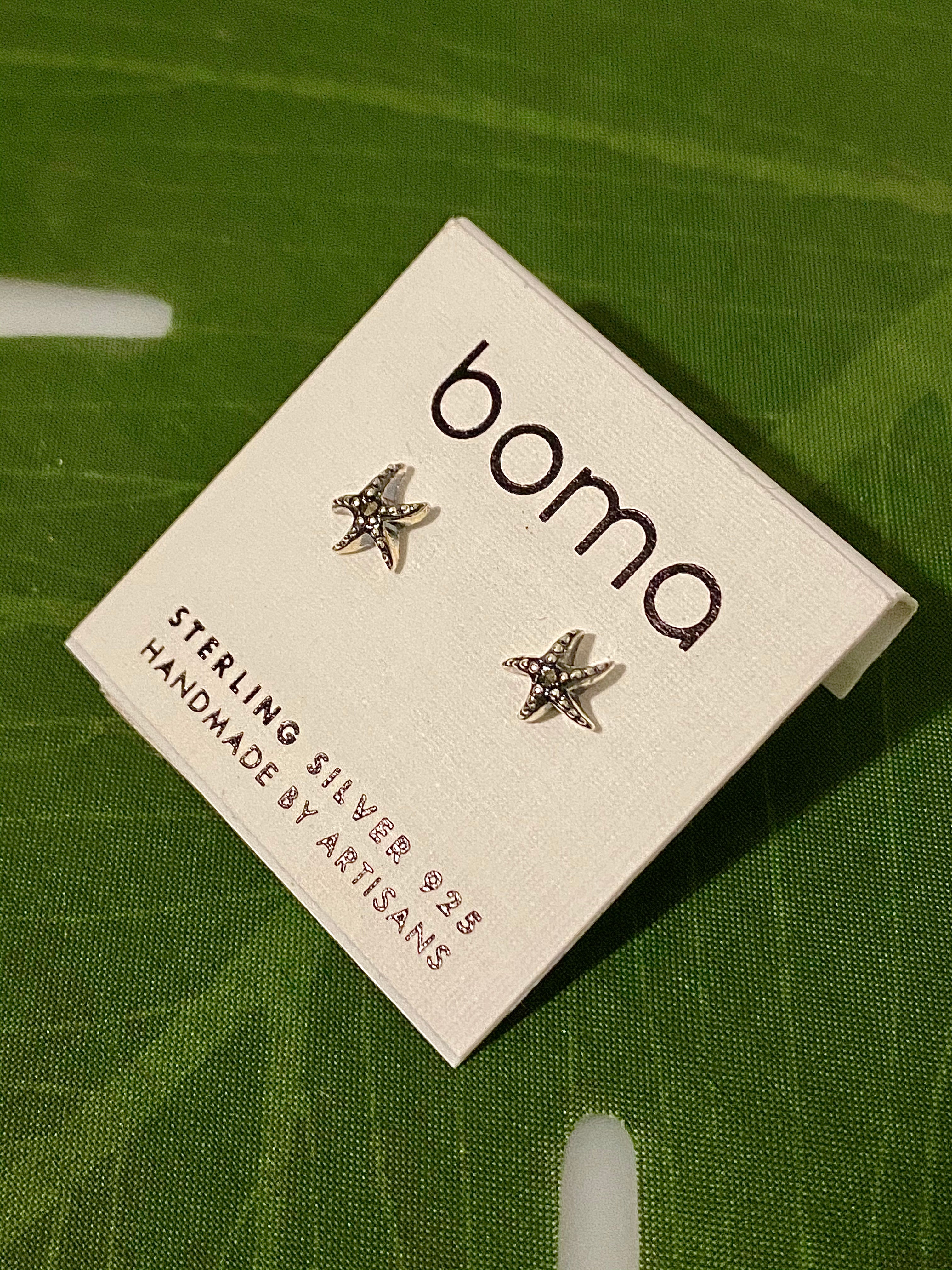Boma Sterling Silver Post Earrings - Marcasite Starfish    