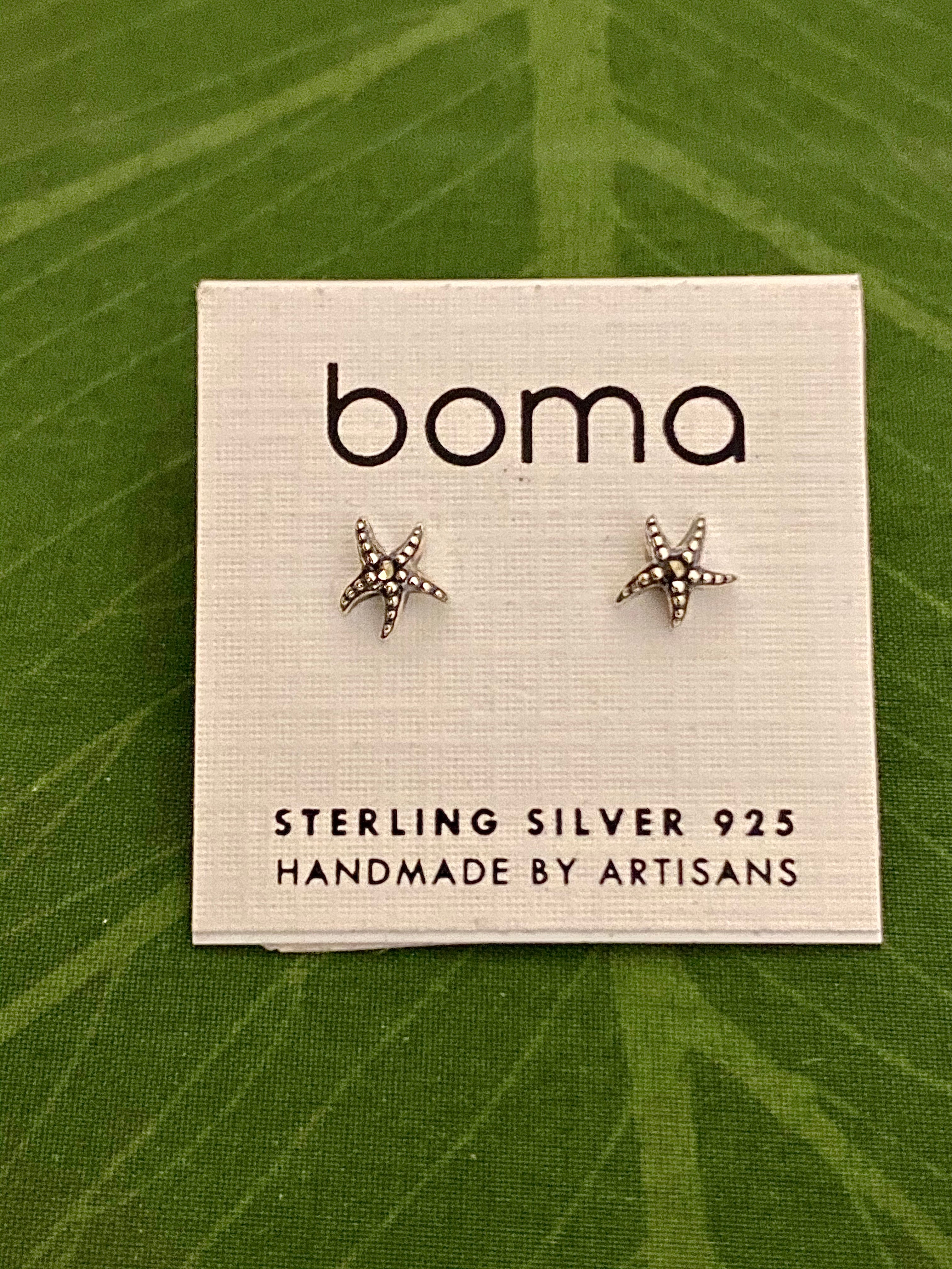 Boma Sterling Silver Post Earrings - Marcasite Starfish    