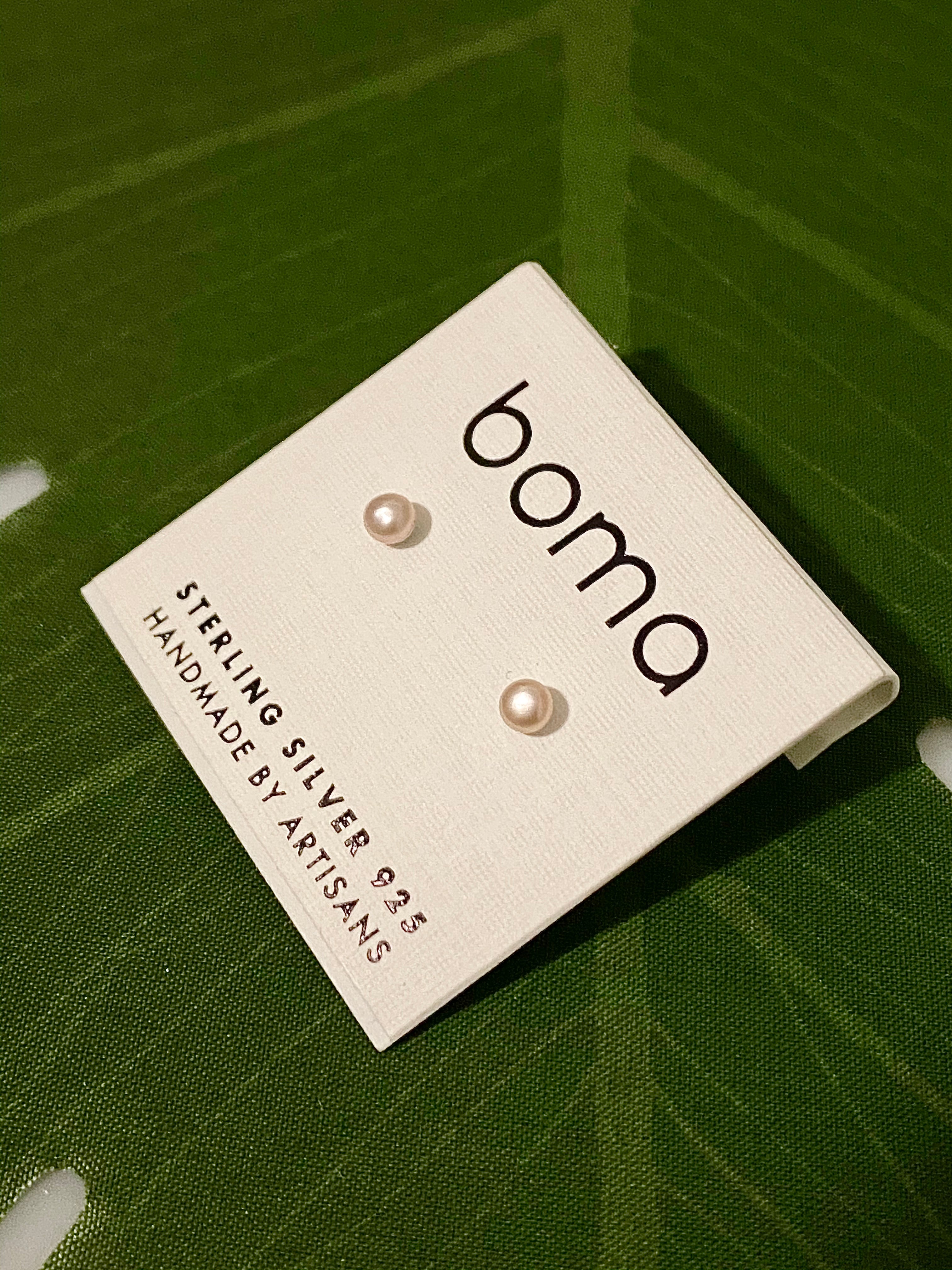 Boma Sterling Silver Post Earring - Small Pink Pearl    
