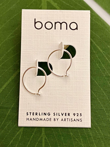 Boma Sterling Silver Earrings - .5 Inch Thin Hoops    
