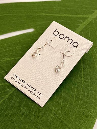 Boma Sterling Silver Earring - Crystal CZ Small Teardrop    