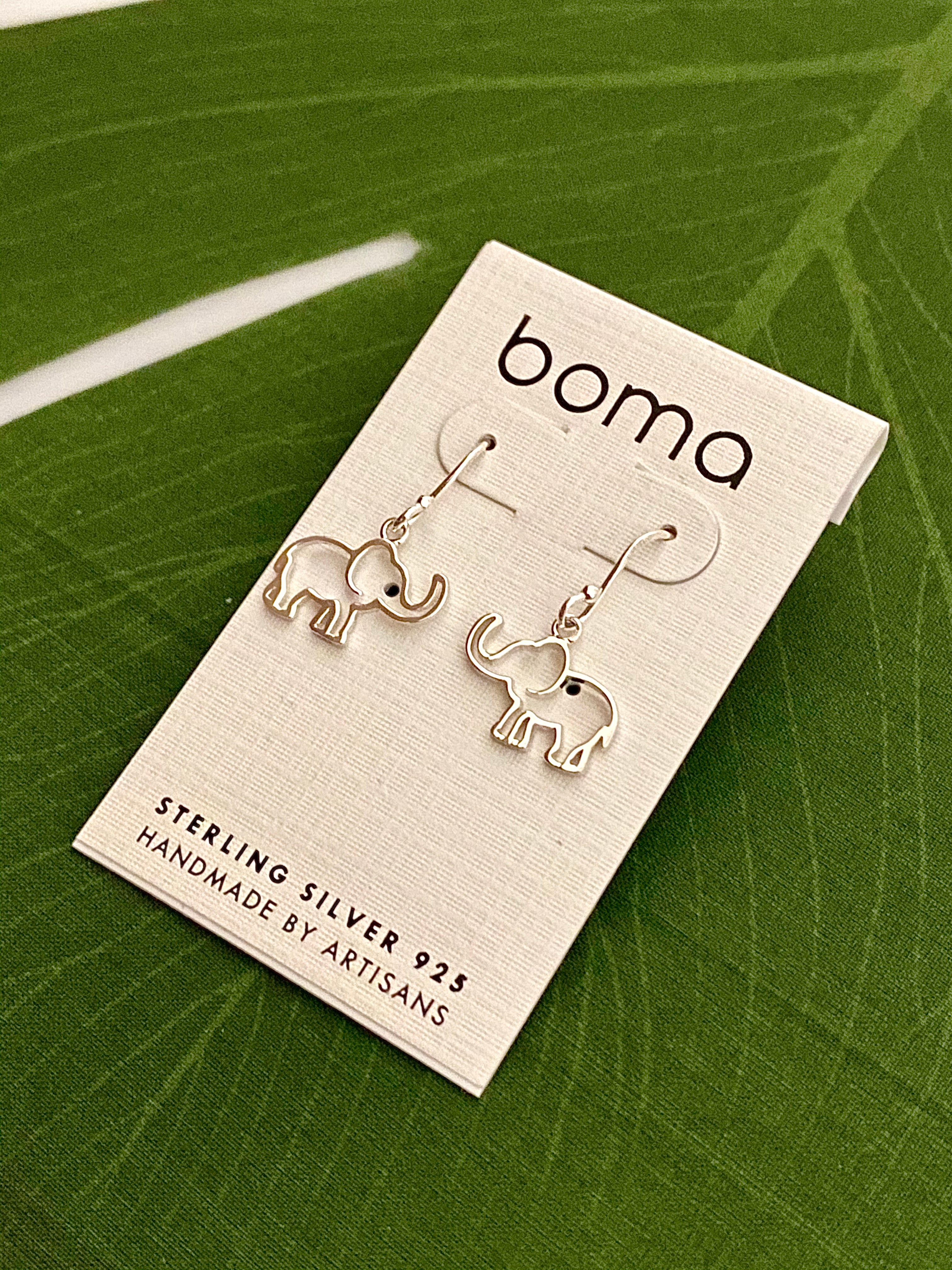 Boma Sterling Silver Outline Elephant Earrings