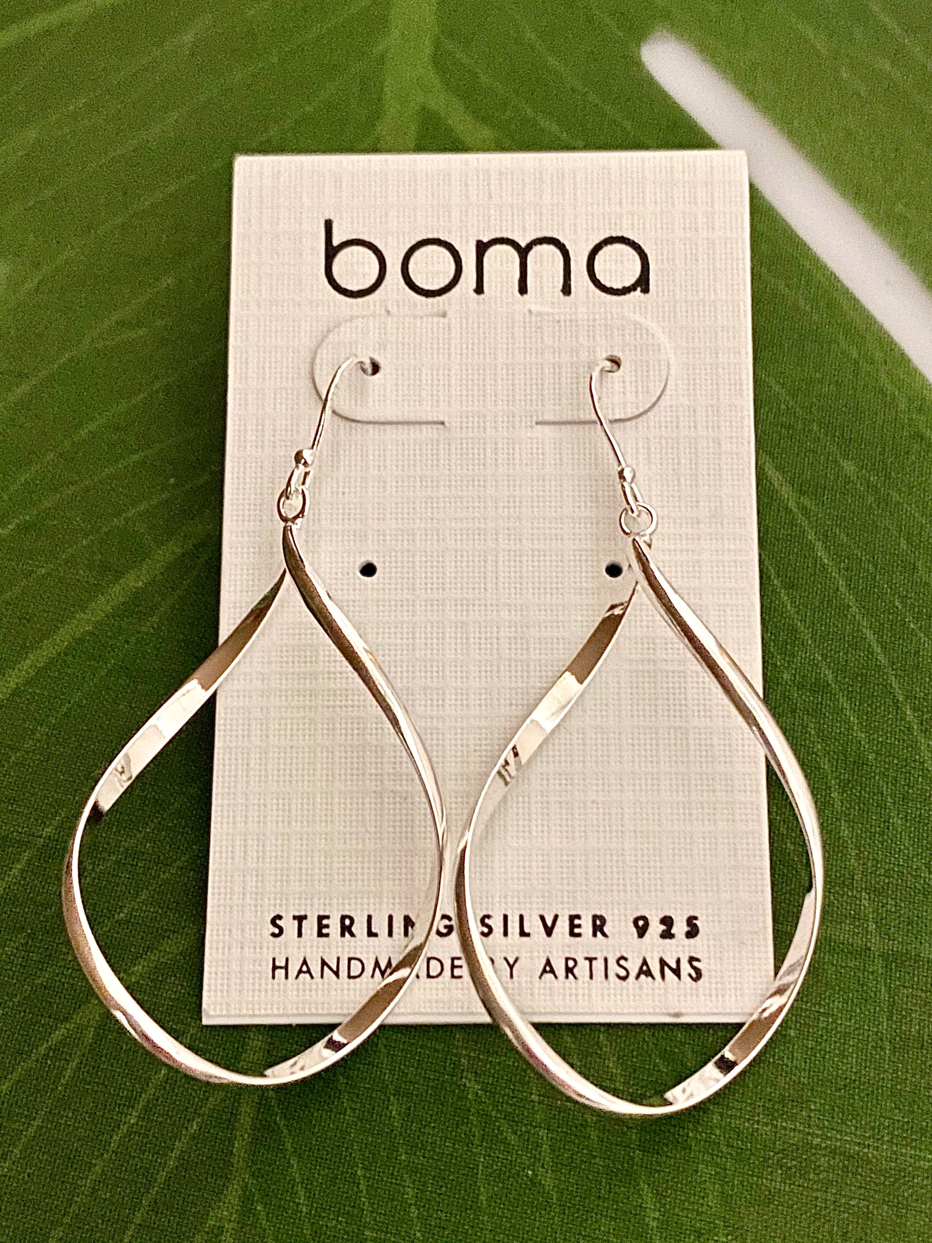 Boma Sterling Silver Earrings - Organic Twisted Oval    