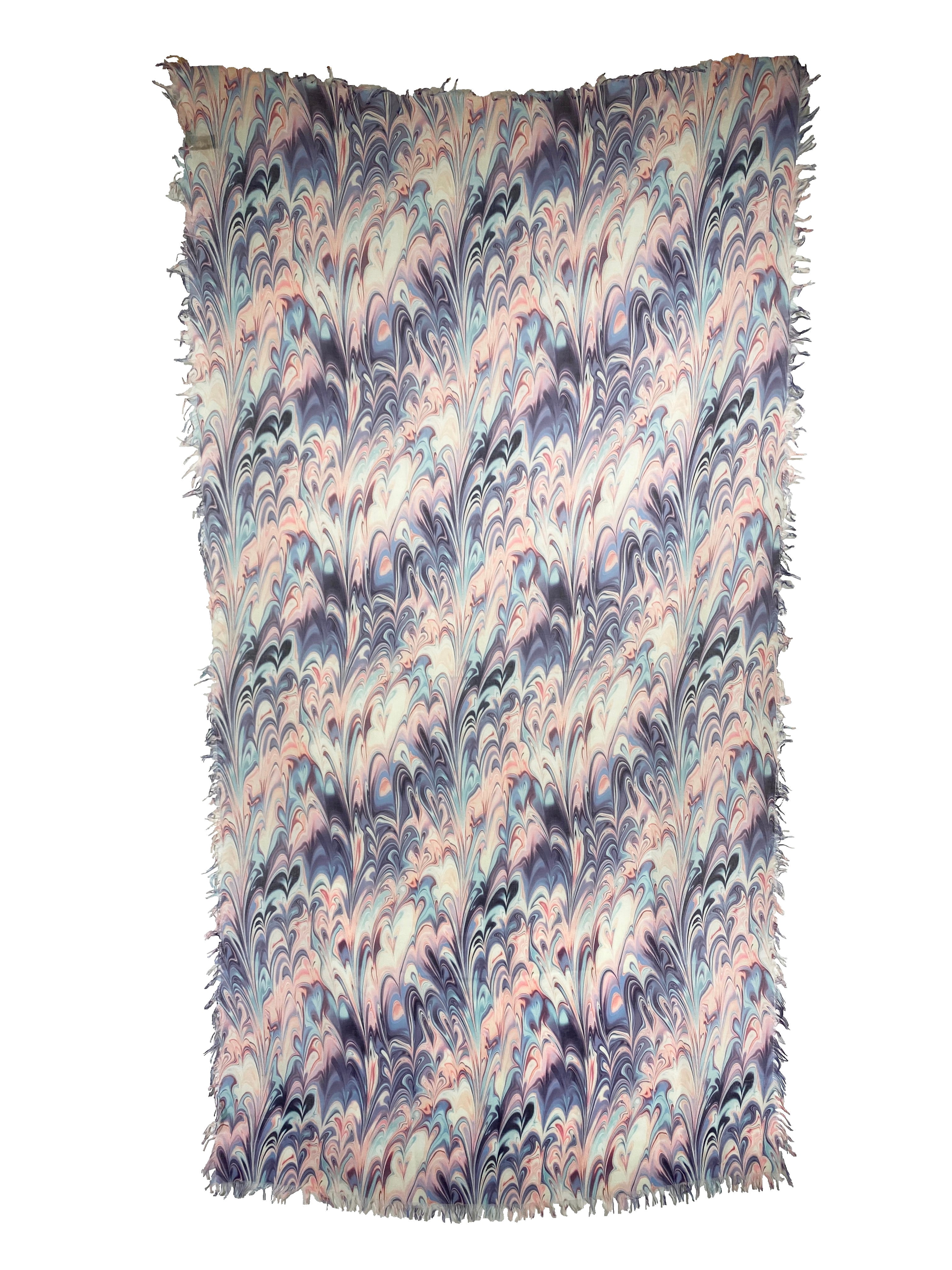 Paint Swirls 100% Cotton Scarf - Lavender And Pink    
