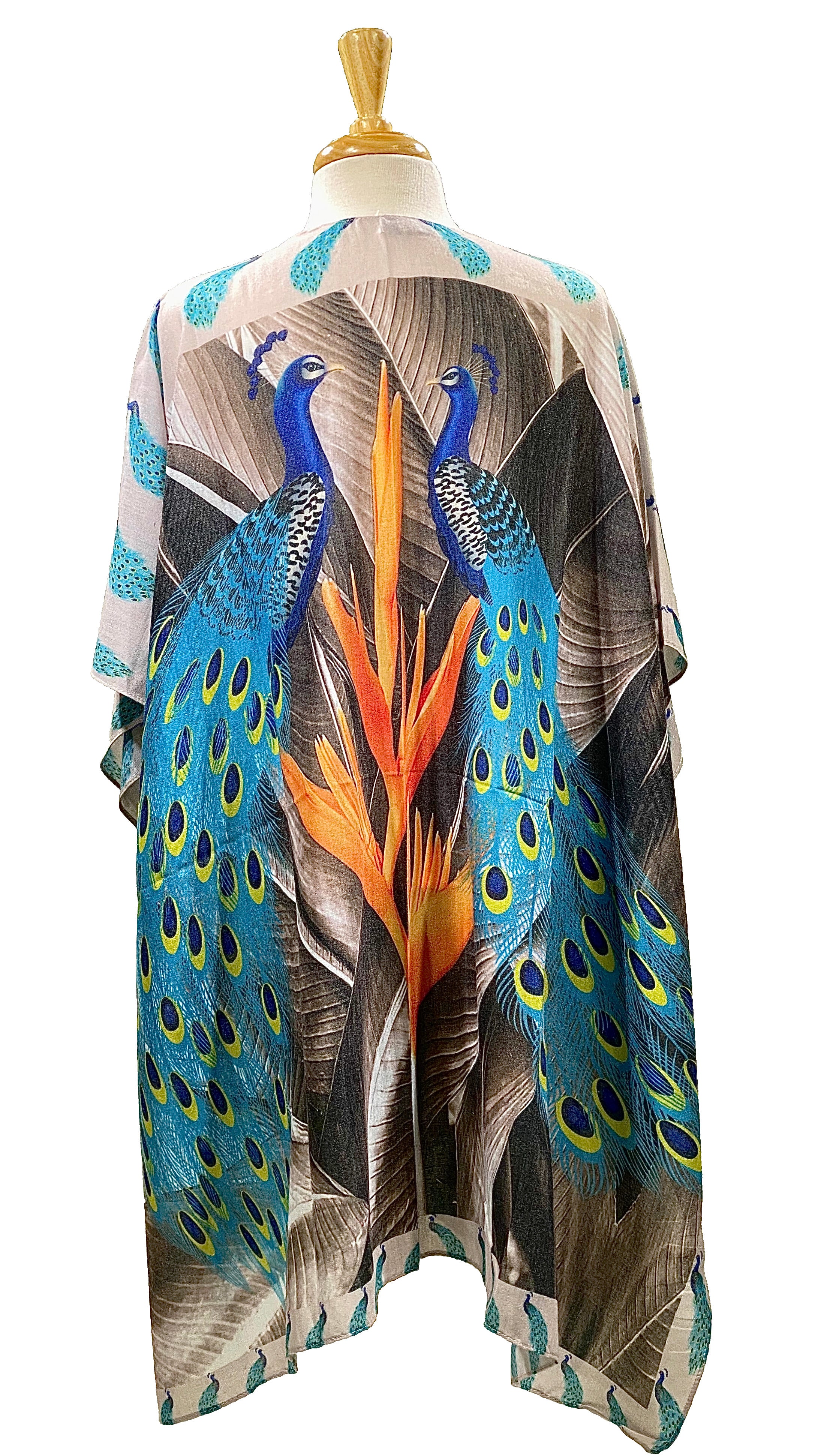 Bird of Paradise Peacock - 100% Cotton Kimono    
