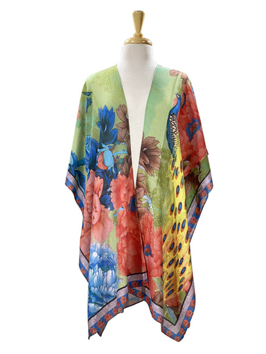 Floral Peacock - 100% Cotton Kimono    