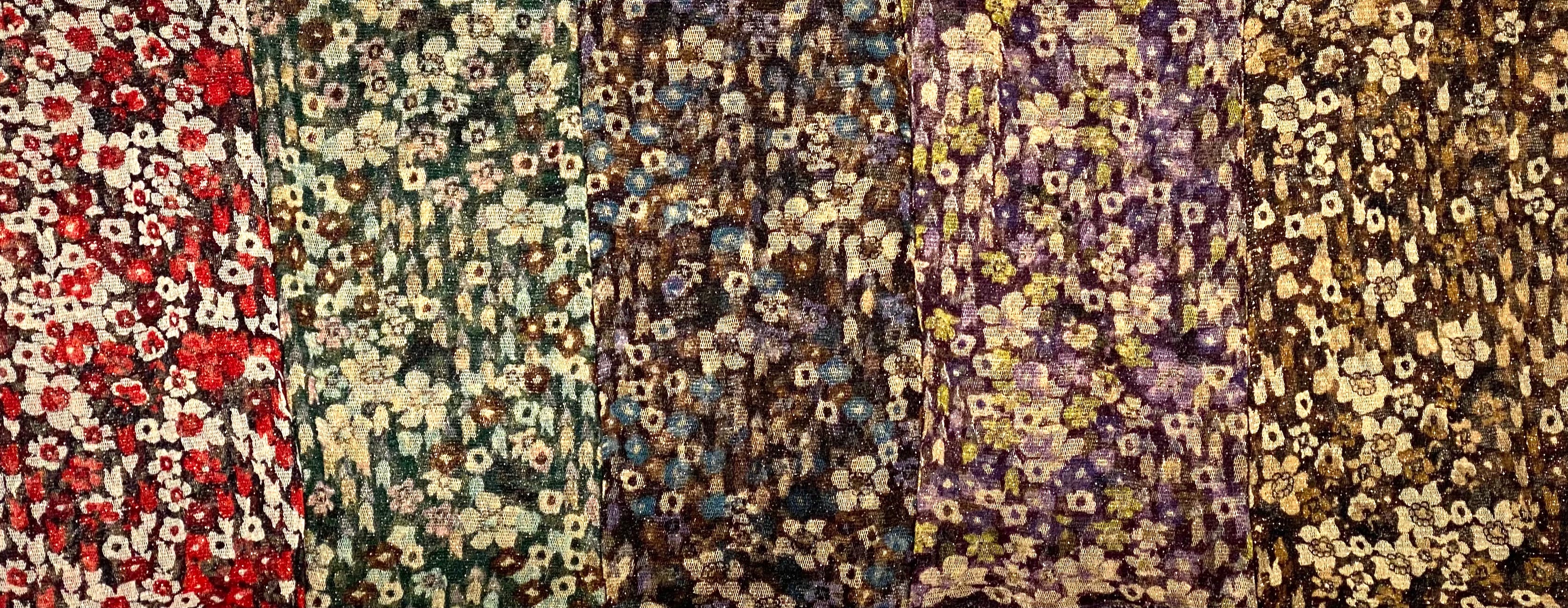 Shimmer Mini Floral Scarf -Green, Purple, Red, Brown or Teal    
