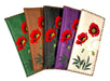 Lavishy Embroidered Poppy Flower - Large Flat Vegan Wallet    