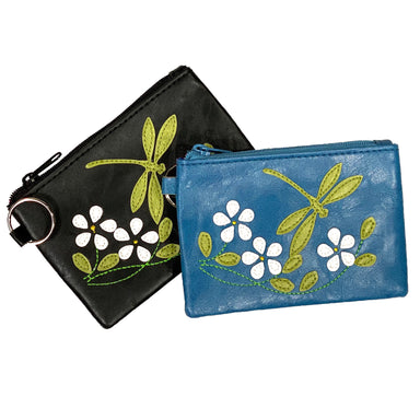 Lavishy Applique Dragonfly - Vegan Zip Coin Purse    
