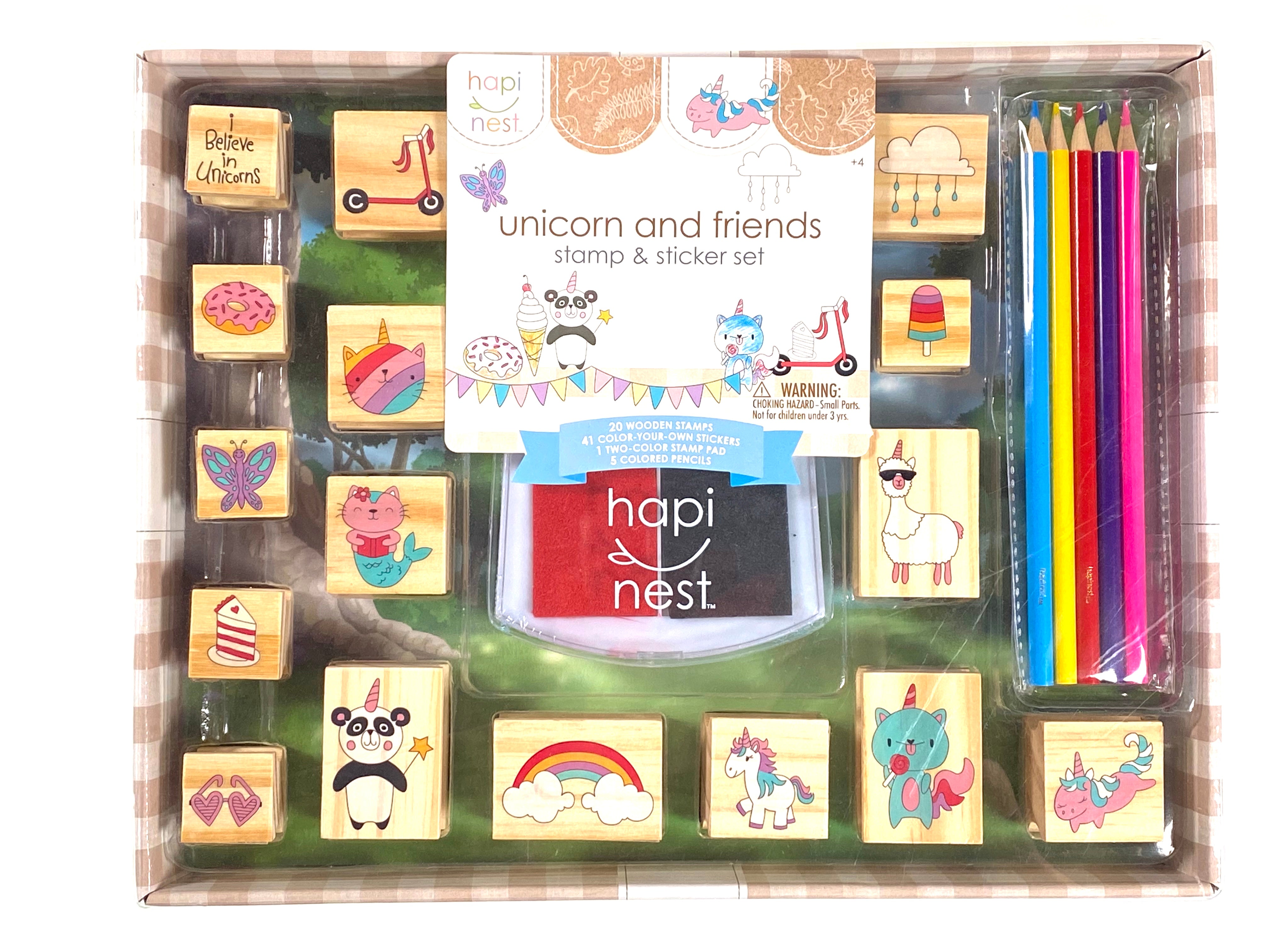 Unicorn and Friends Stamp and Sticker Set    