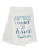 Floursack Embroidered Dishtowel Happiness Comes In Waves    
